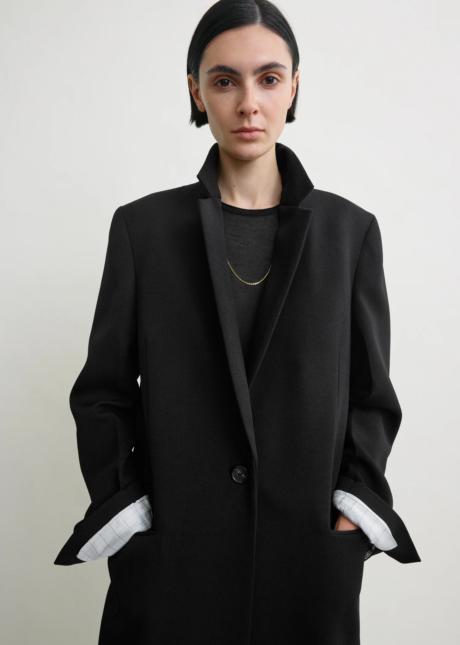 Classic tailored coat black - Image 4