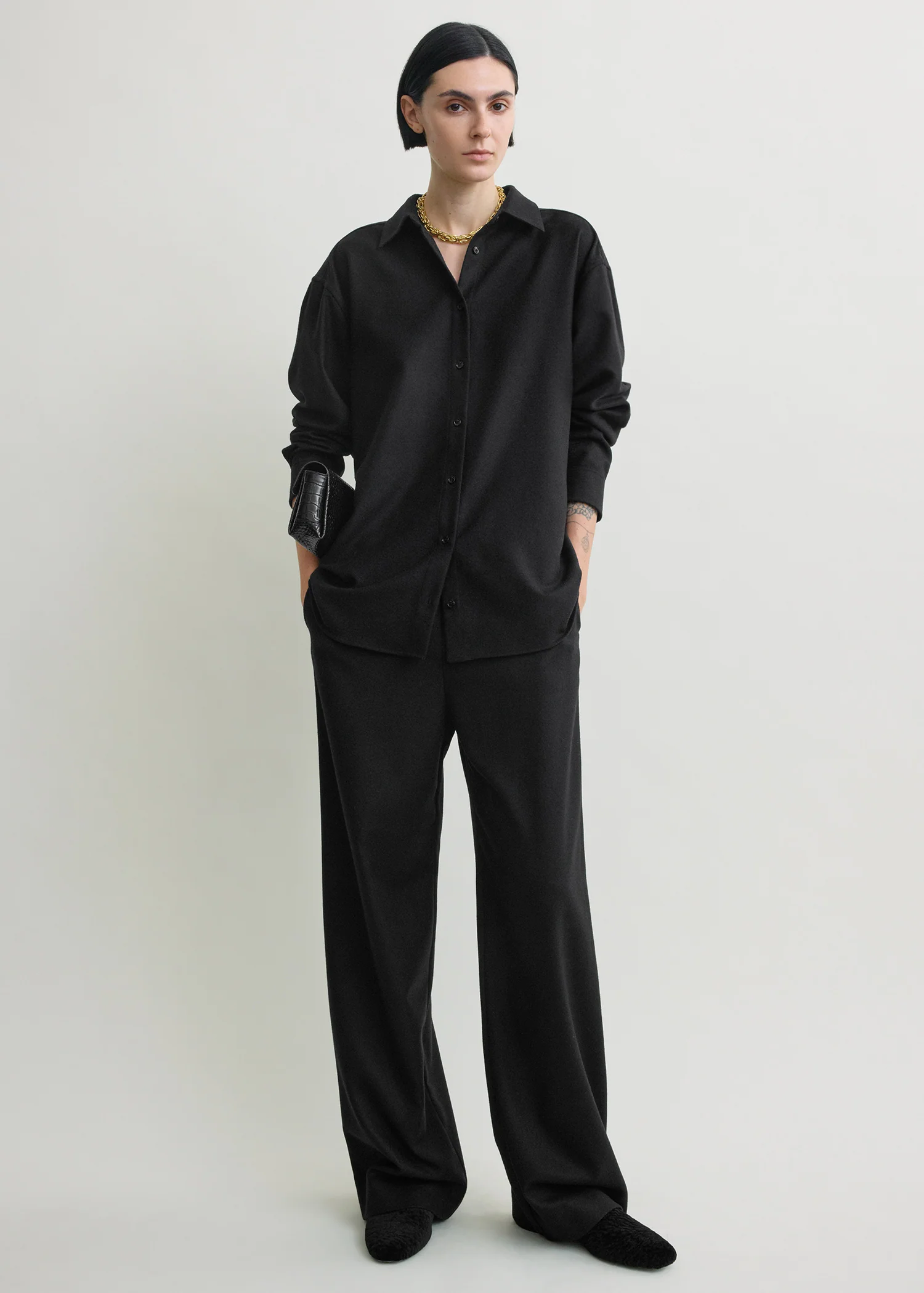 Classic winter shirt black