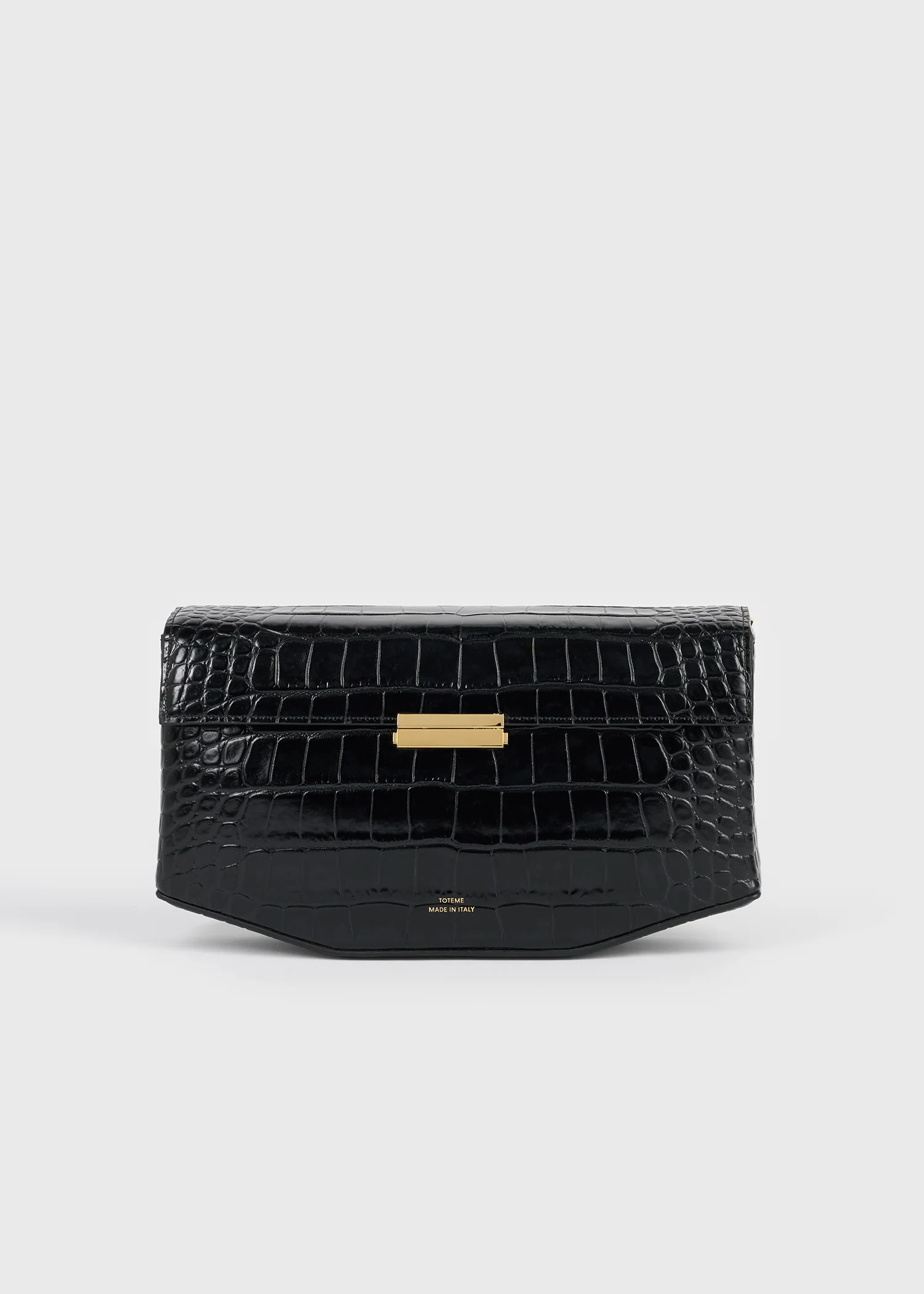 Clip croco-embossed clutch black - Image 8