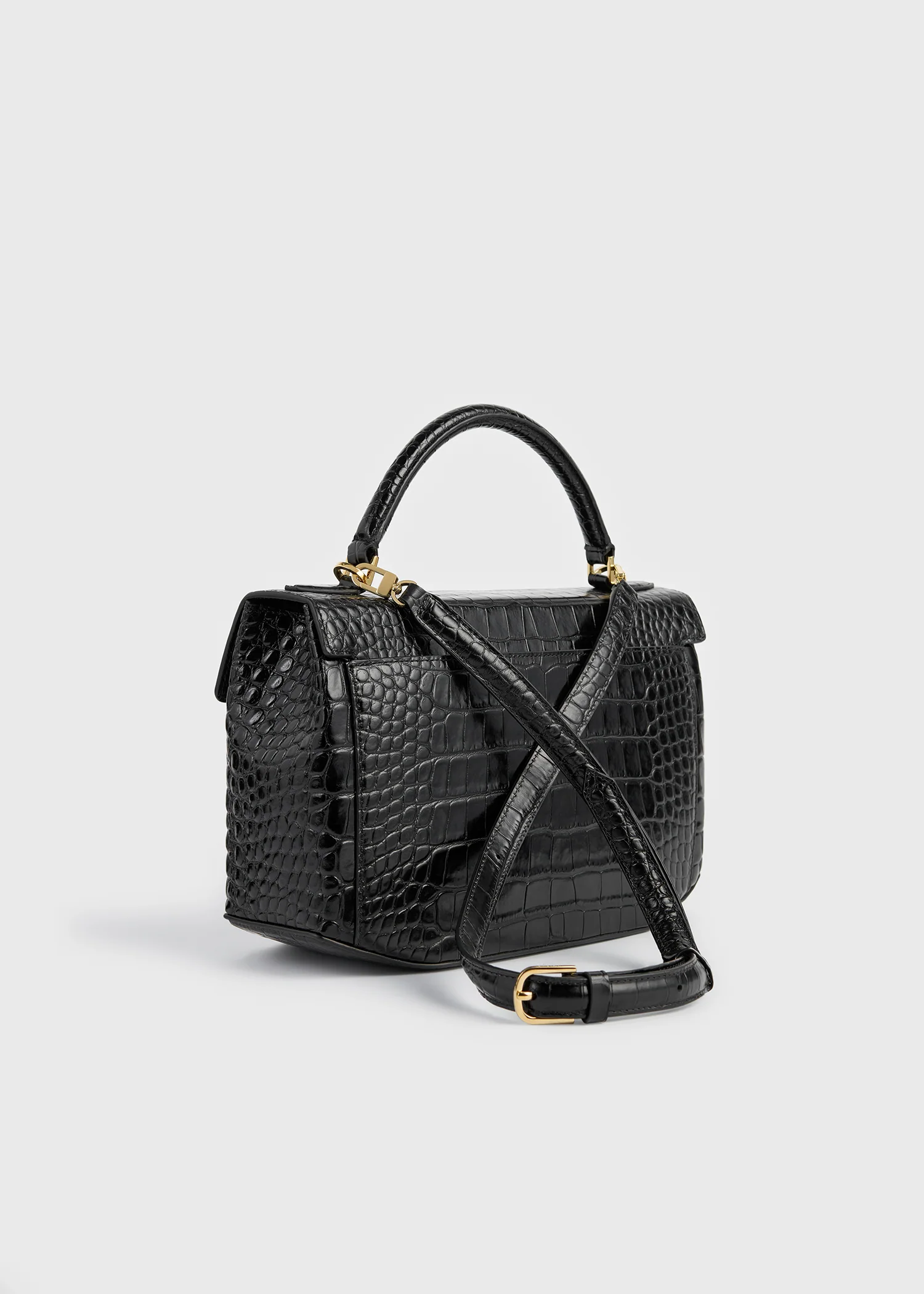 Clip croco-embossed top handle black - Image 4