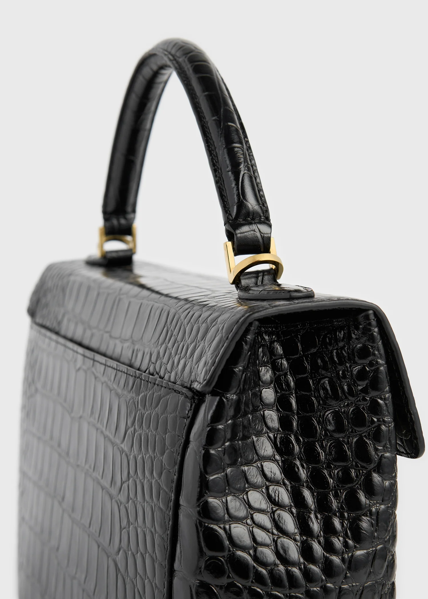 Clip croco-embossed top handle black - Image 6