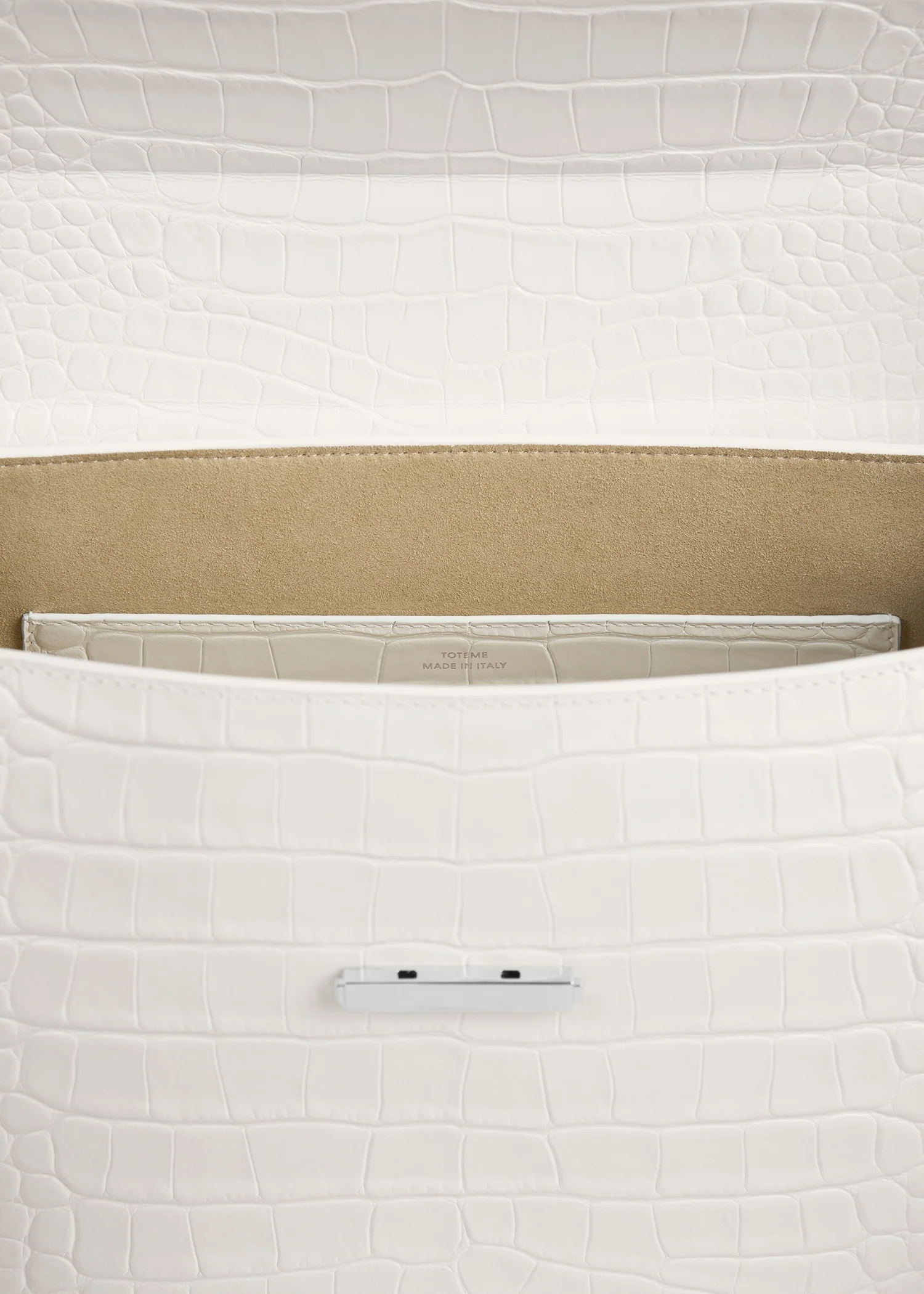 Clip croco-embossed top handle off-white - Image 5