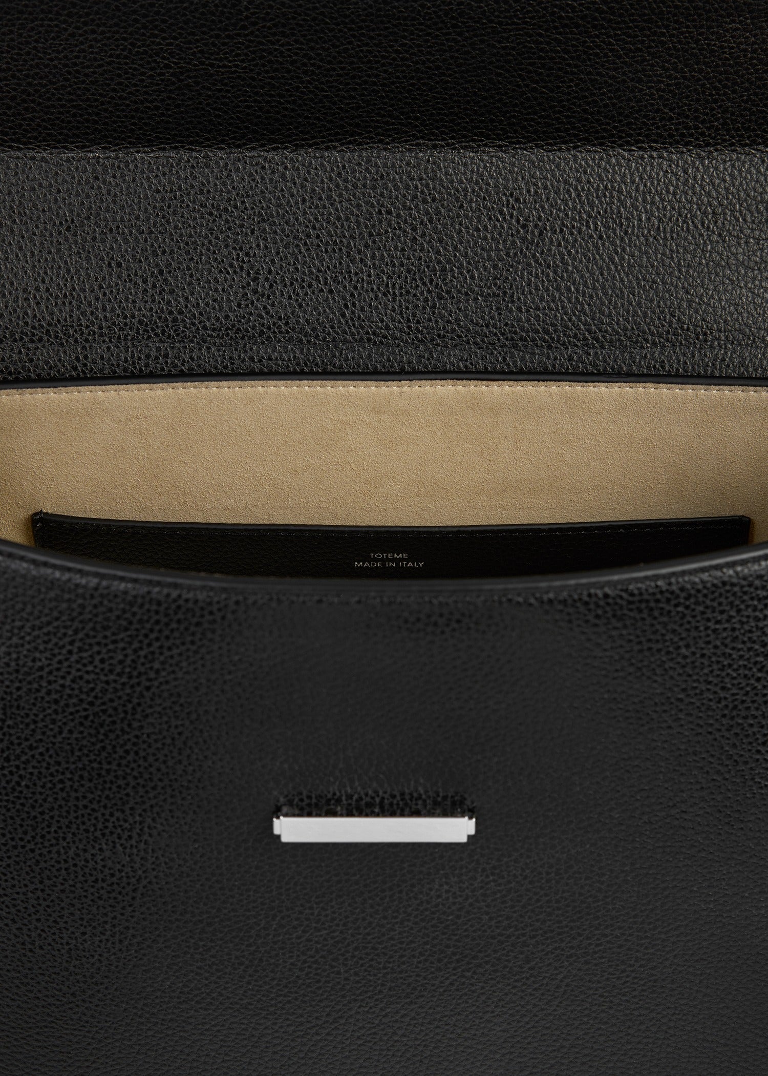 Clip grained-leather top handle black - Image 5