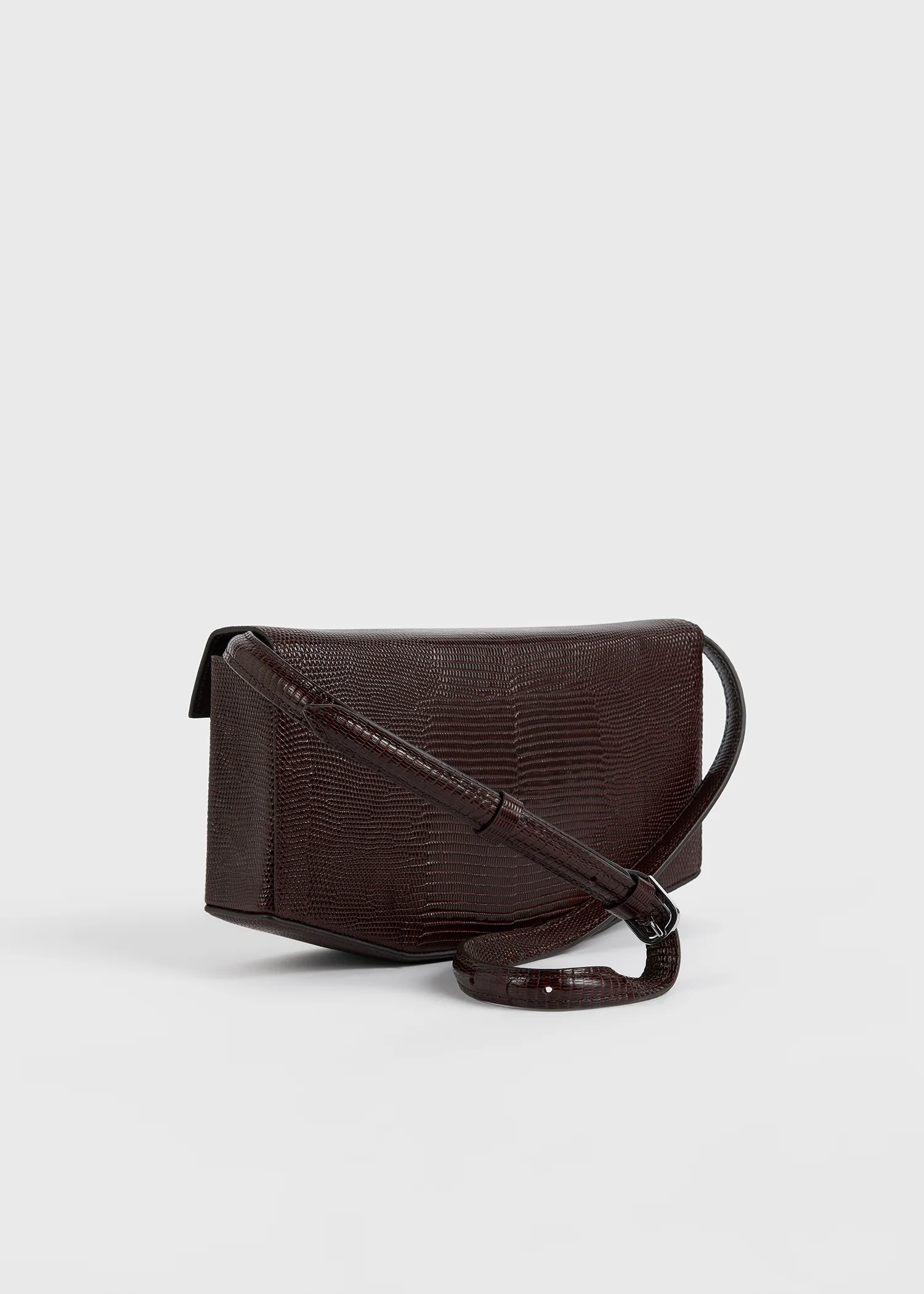 Clip lizard-embossed clutch brown - Image 4