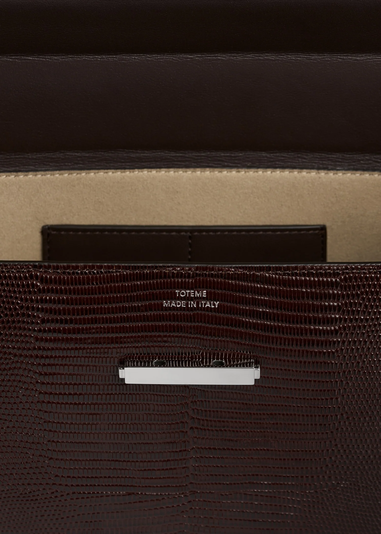 Clip lizard-embossed clutch brown - Image 7