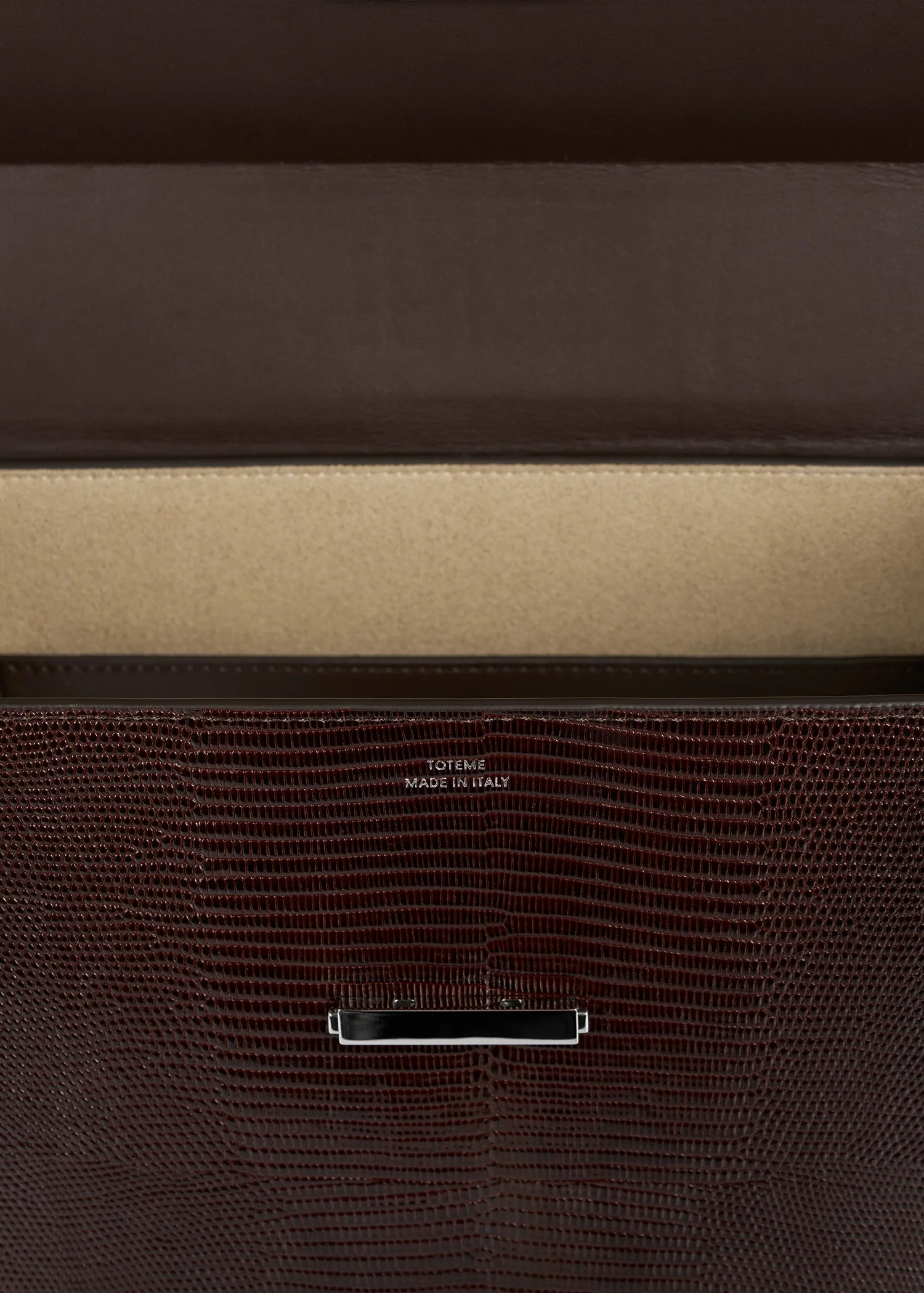 Clip lizard-embossed top handle brown - Image 7