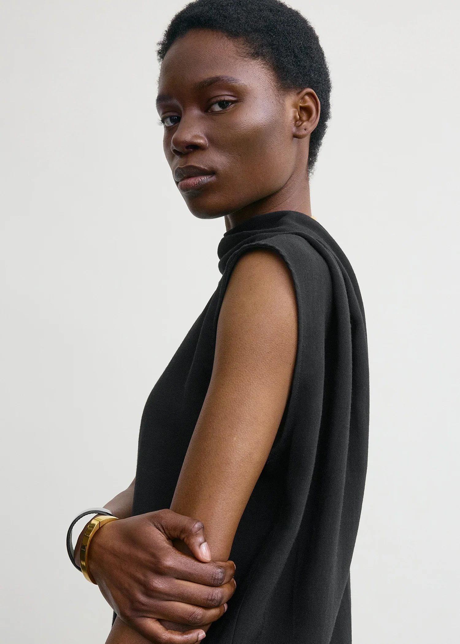 Cocoon cape blouse black - Image 4