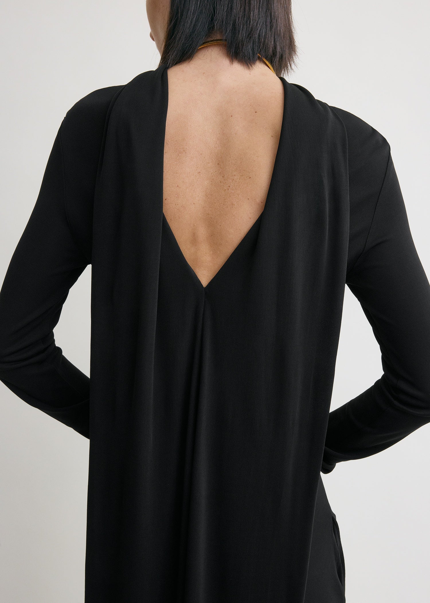 Cocoon cape dress black - Image 5