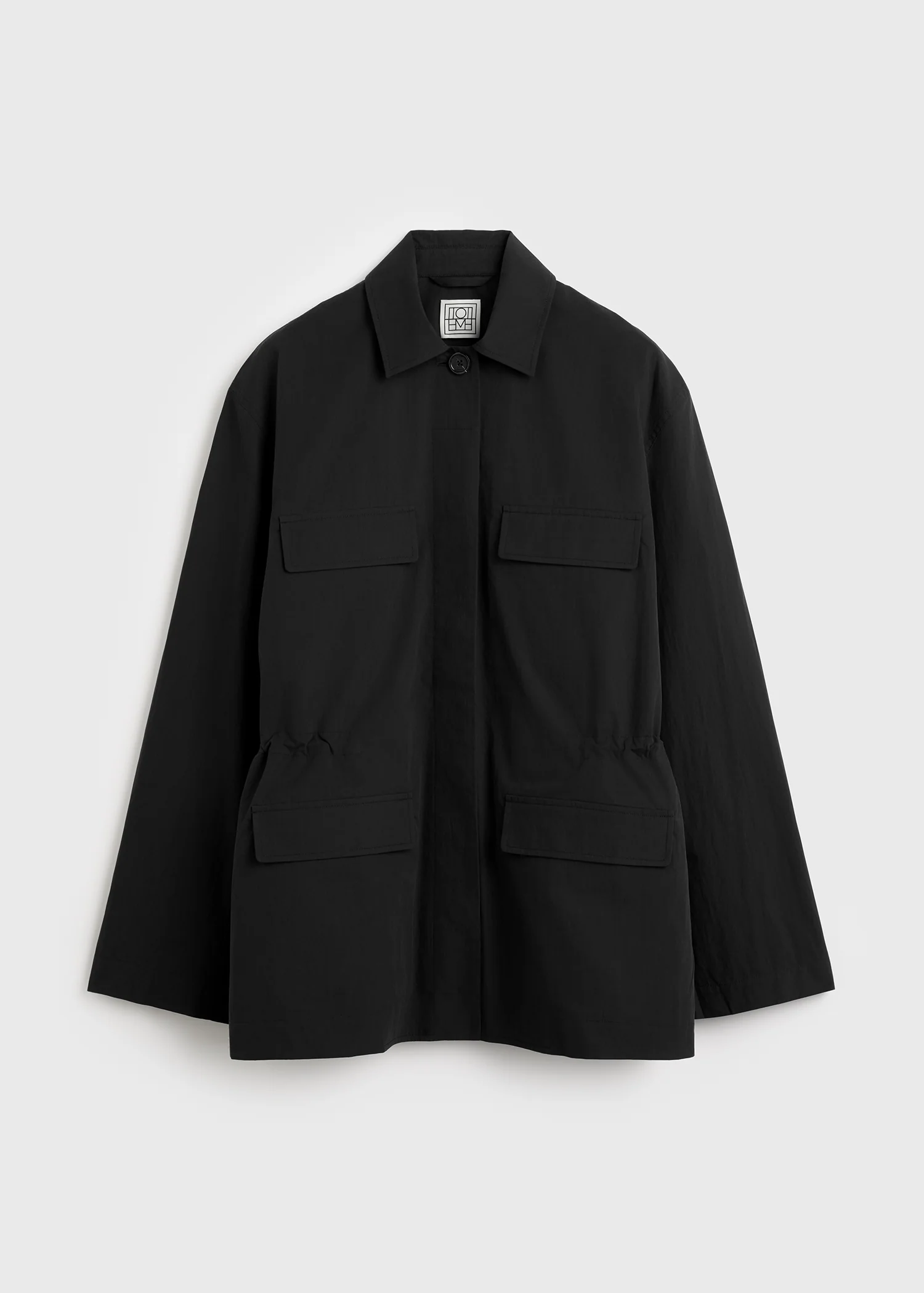 Collared drawstring jacket black - Image 6