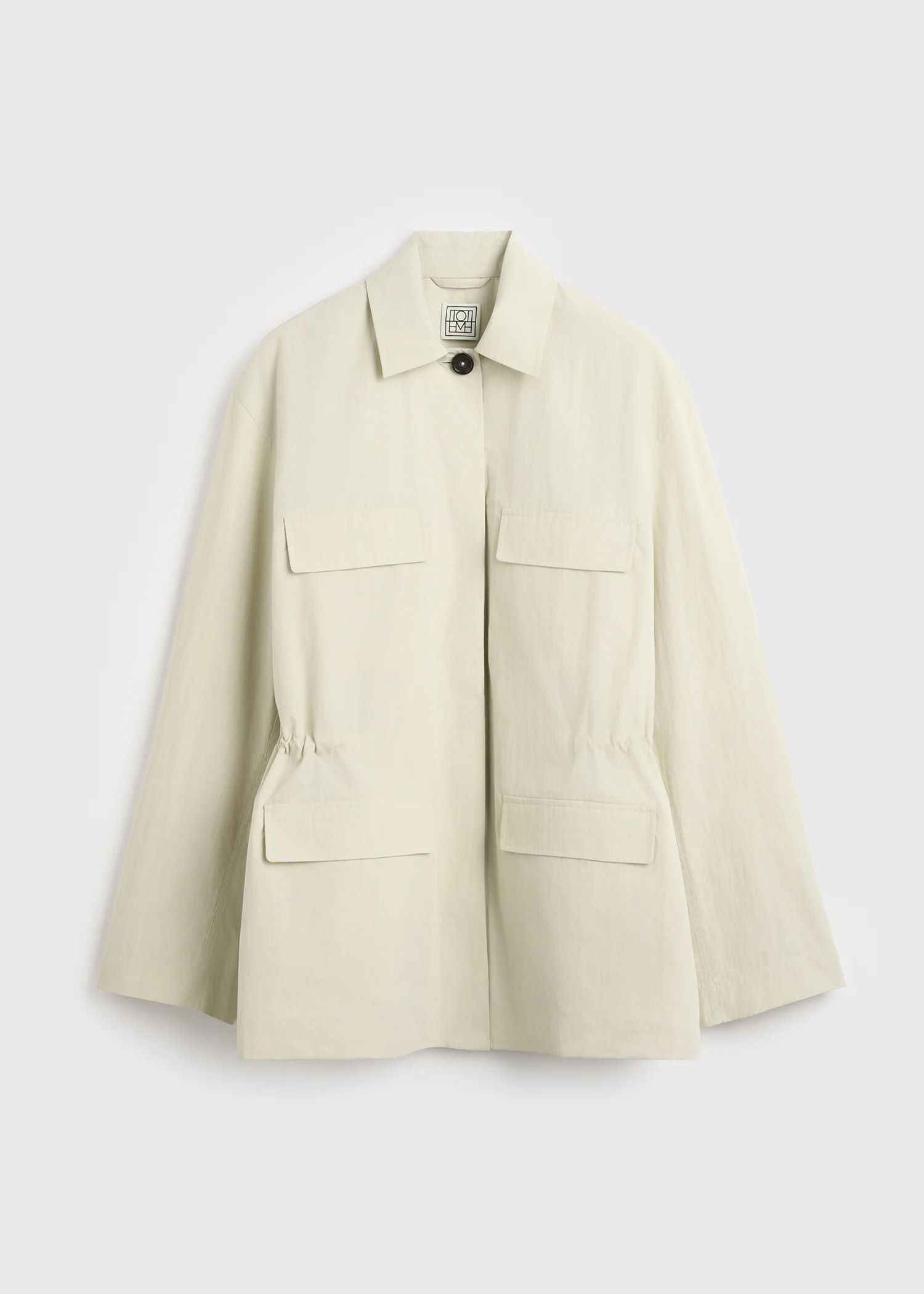 Collared drawstring jacket oyster - Image 6