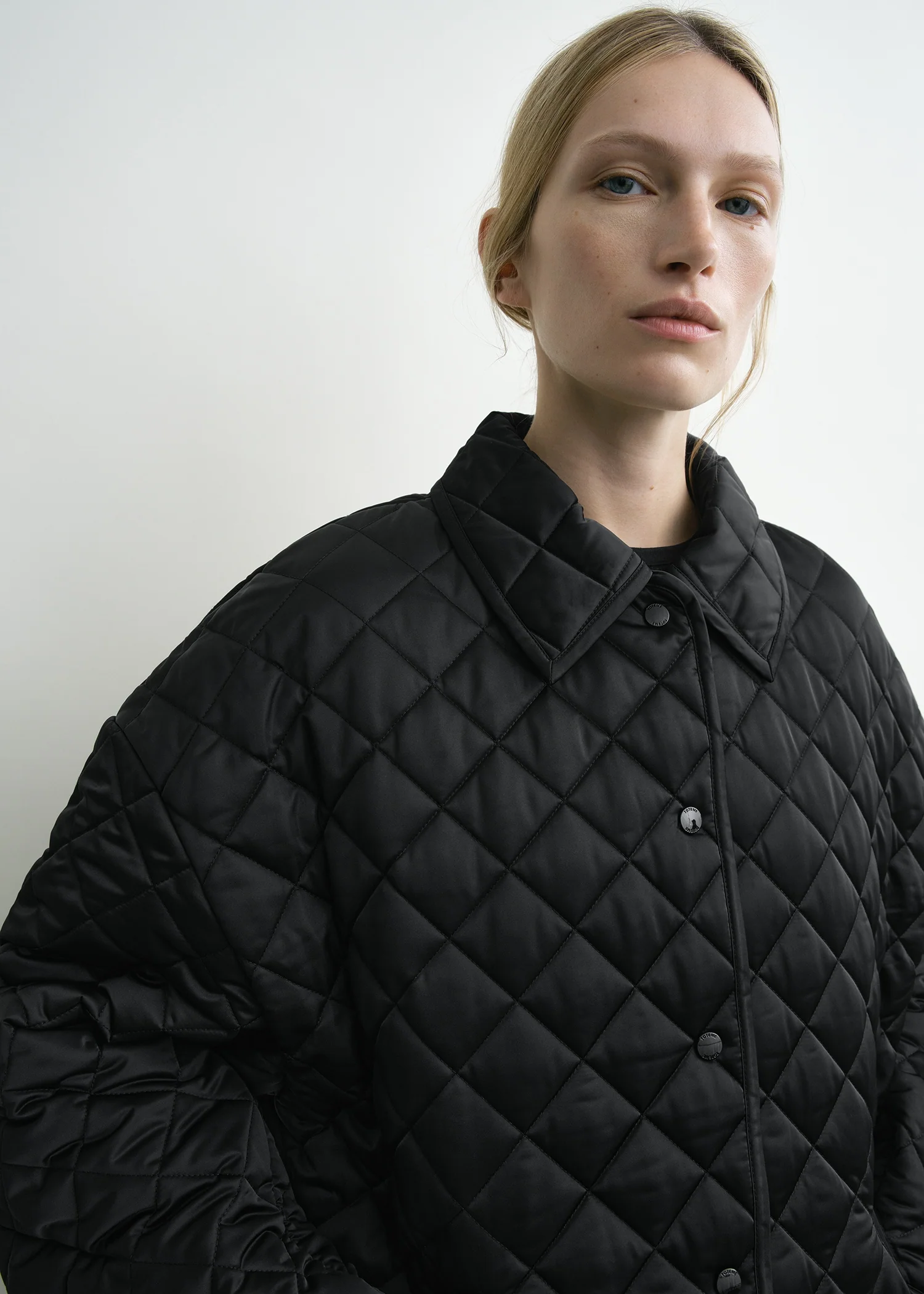 Collared quilted jacket black petite - Image 4