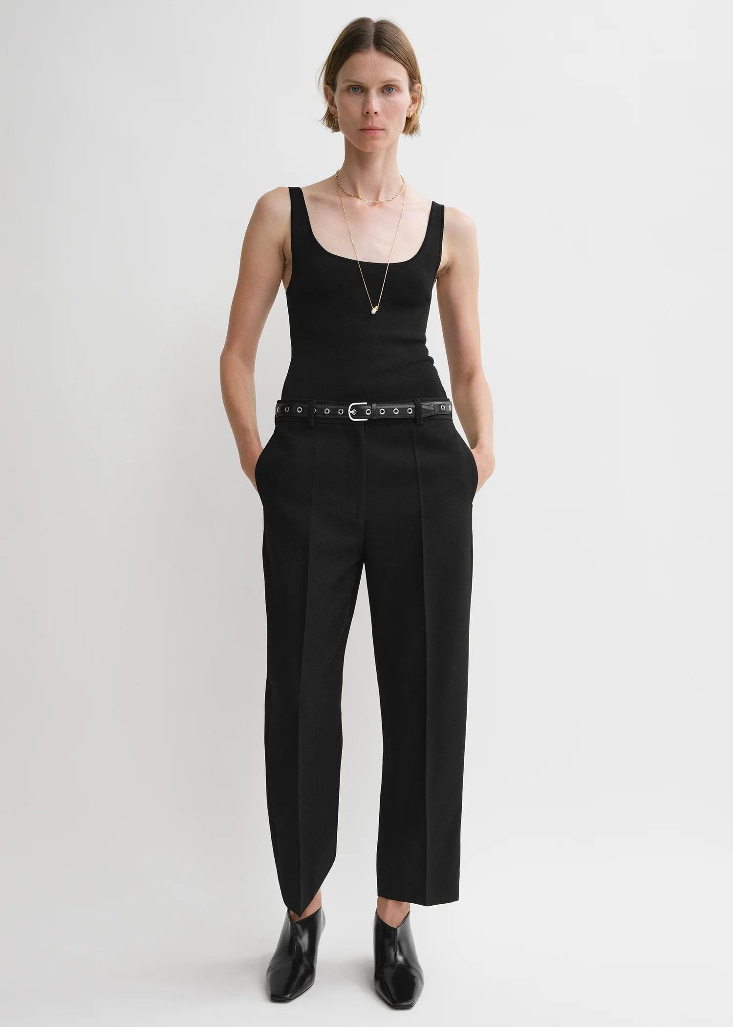 Compact knit tank black - Image 2