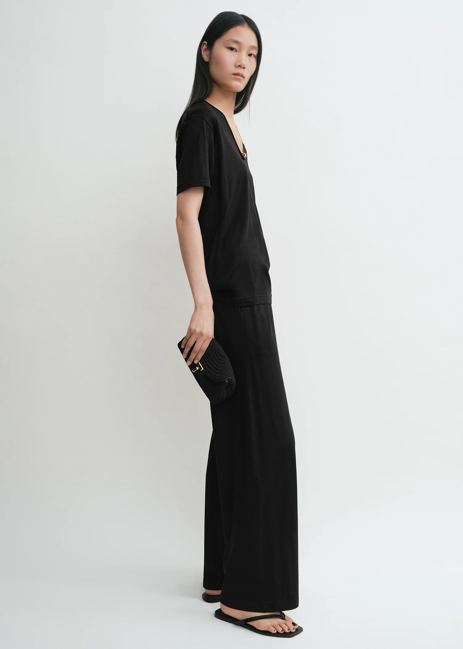 Cotton silk pj bottoms black - Image 2
