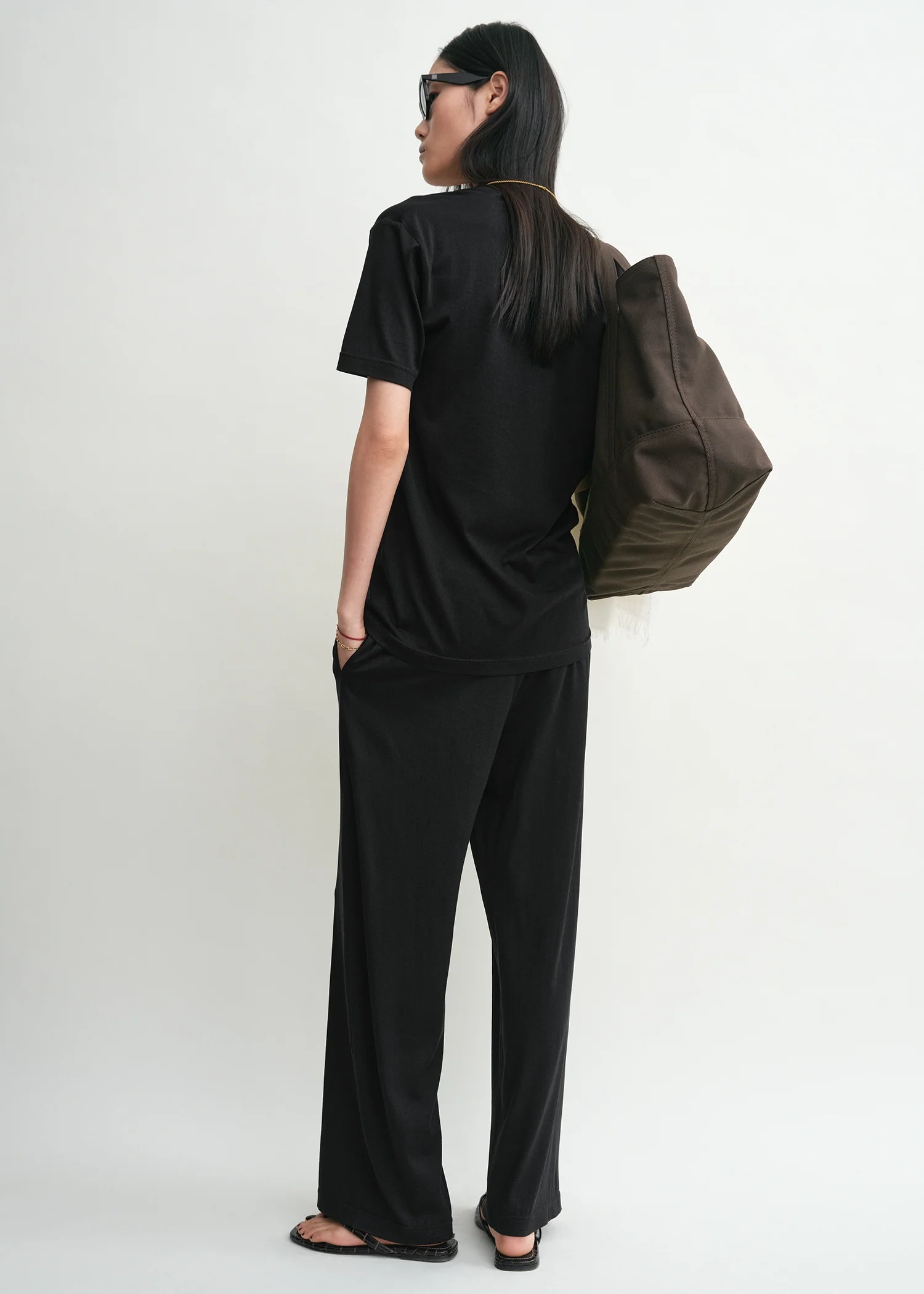 Cotton silk tee black - Image 2