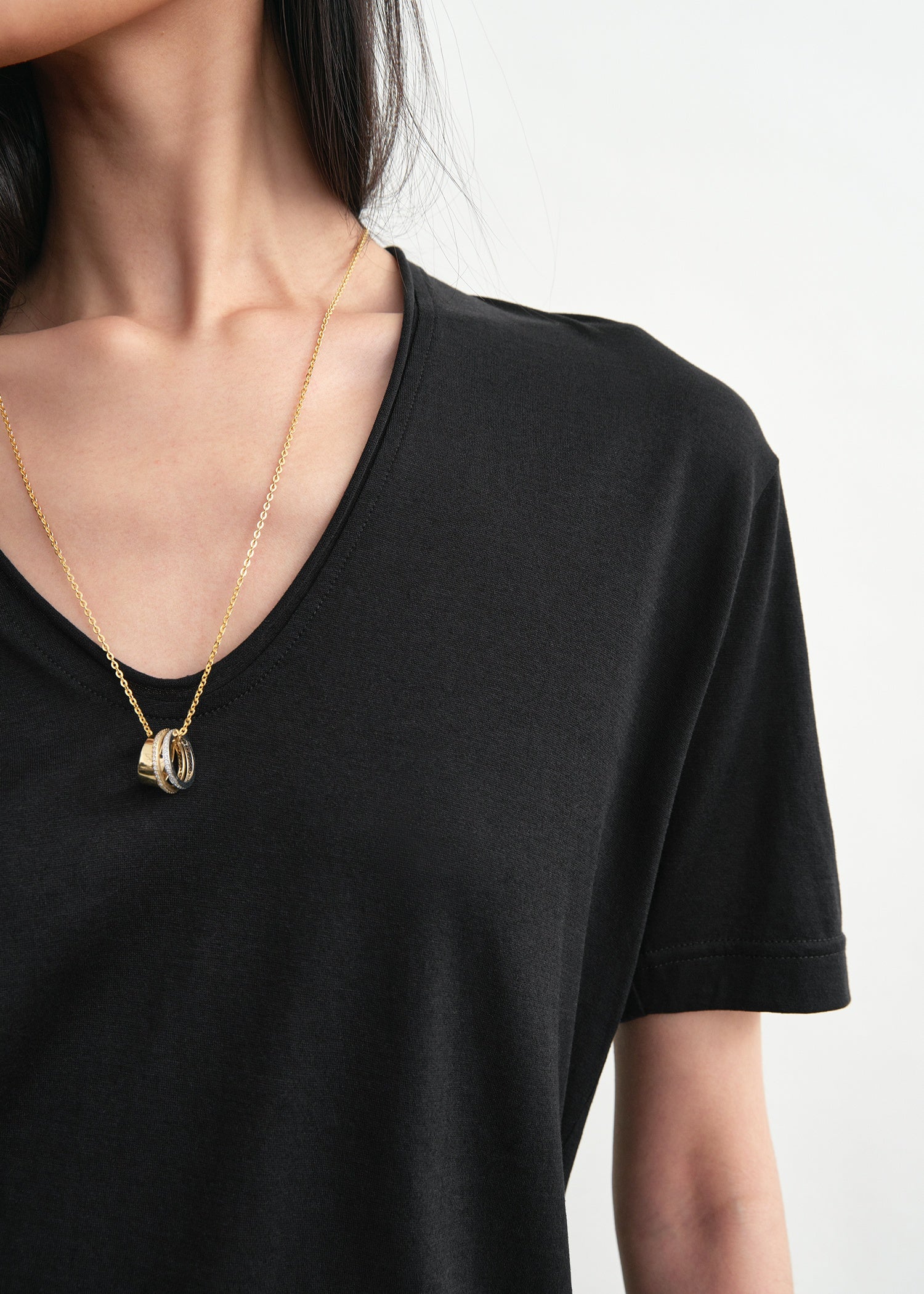Cotton silk tee black - Image 4