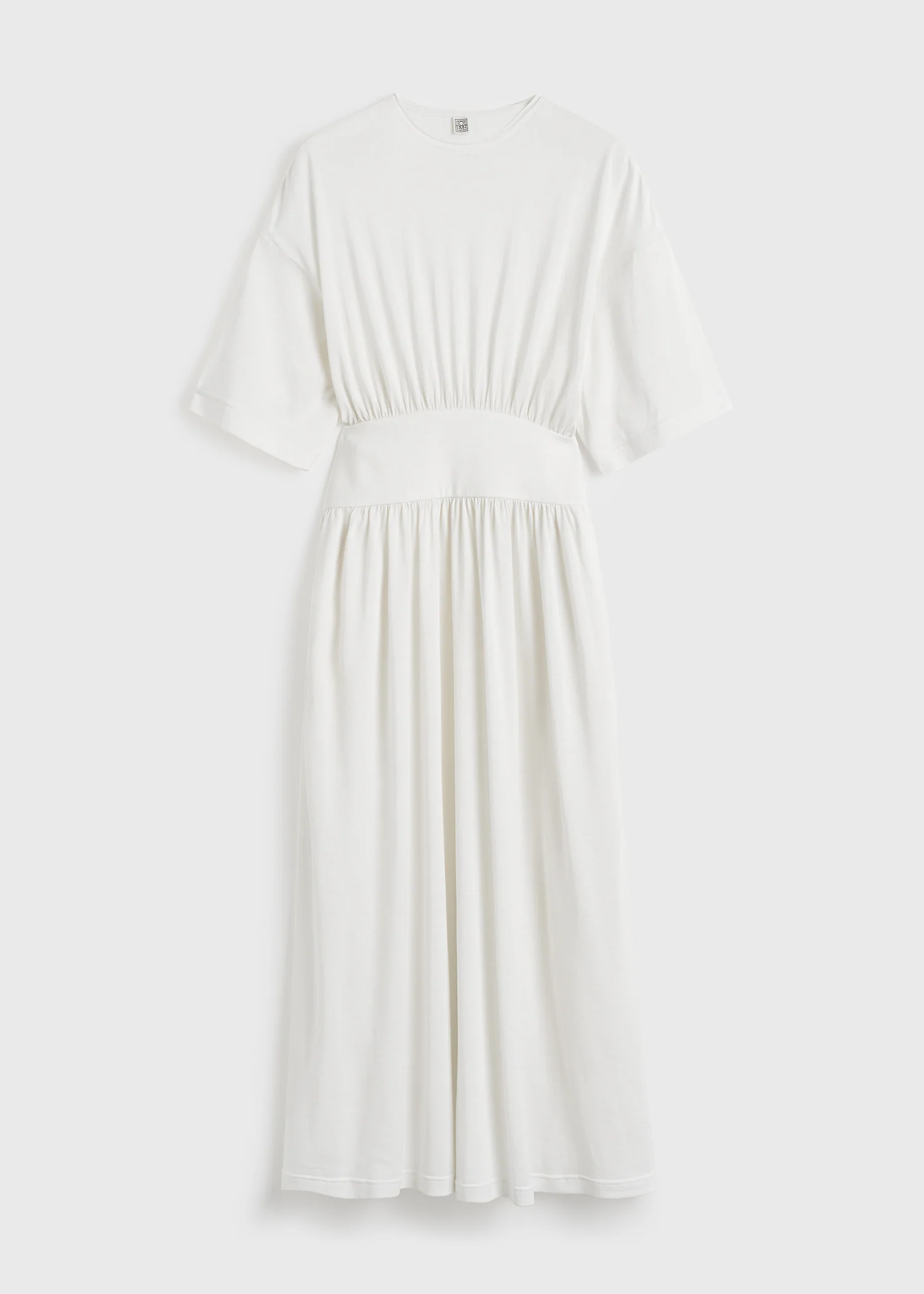 Cotton silk tee dress off-white - Image 5
