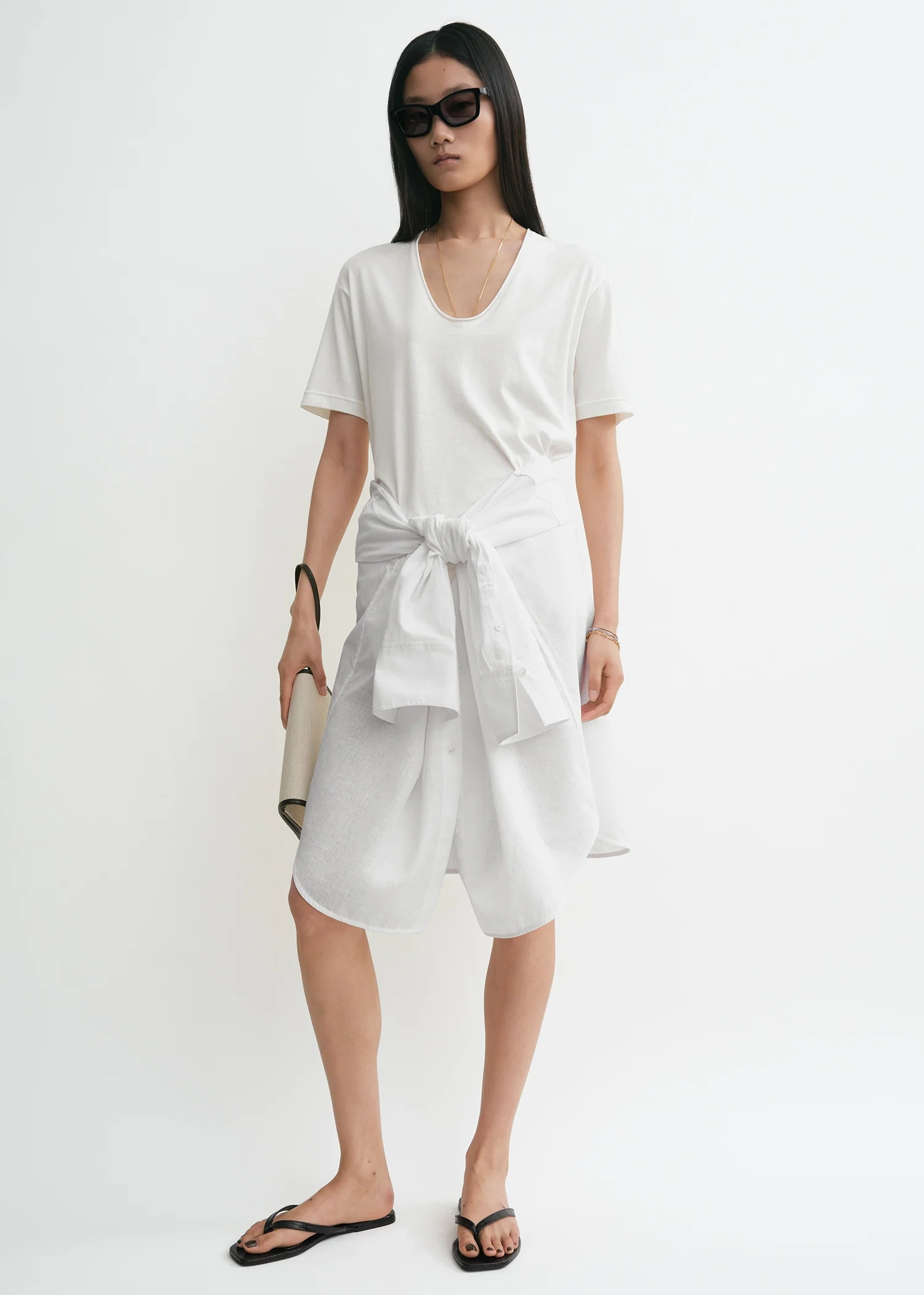 Cotton silk tee off-white