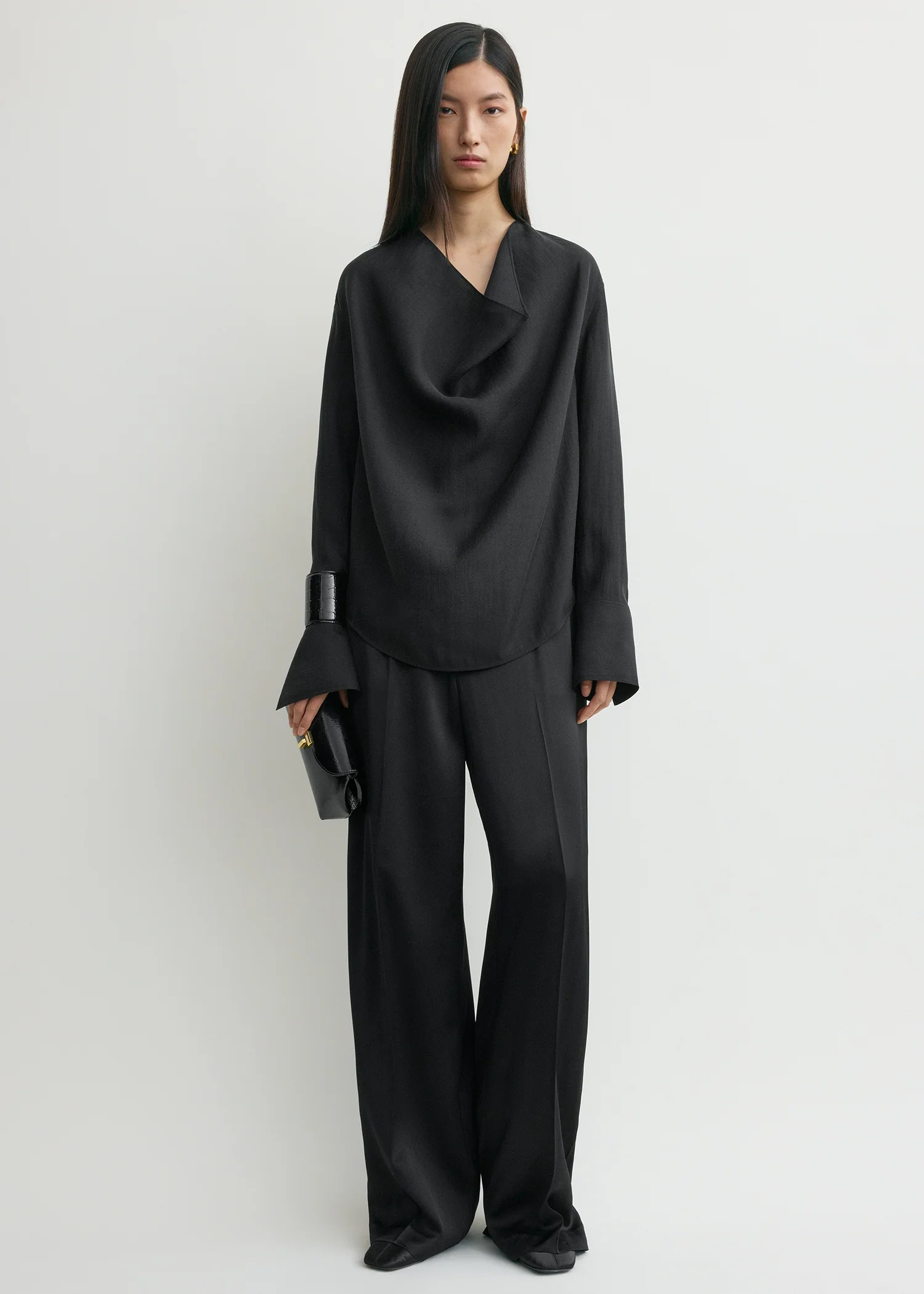 Cowl blouse black