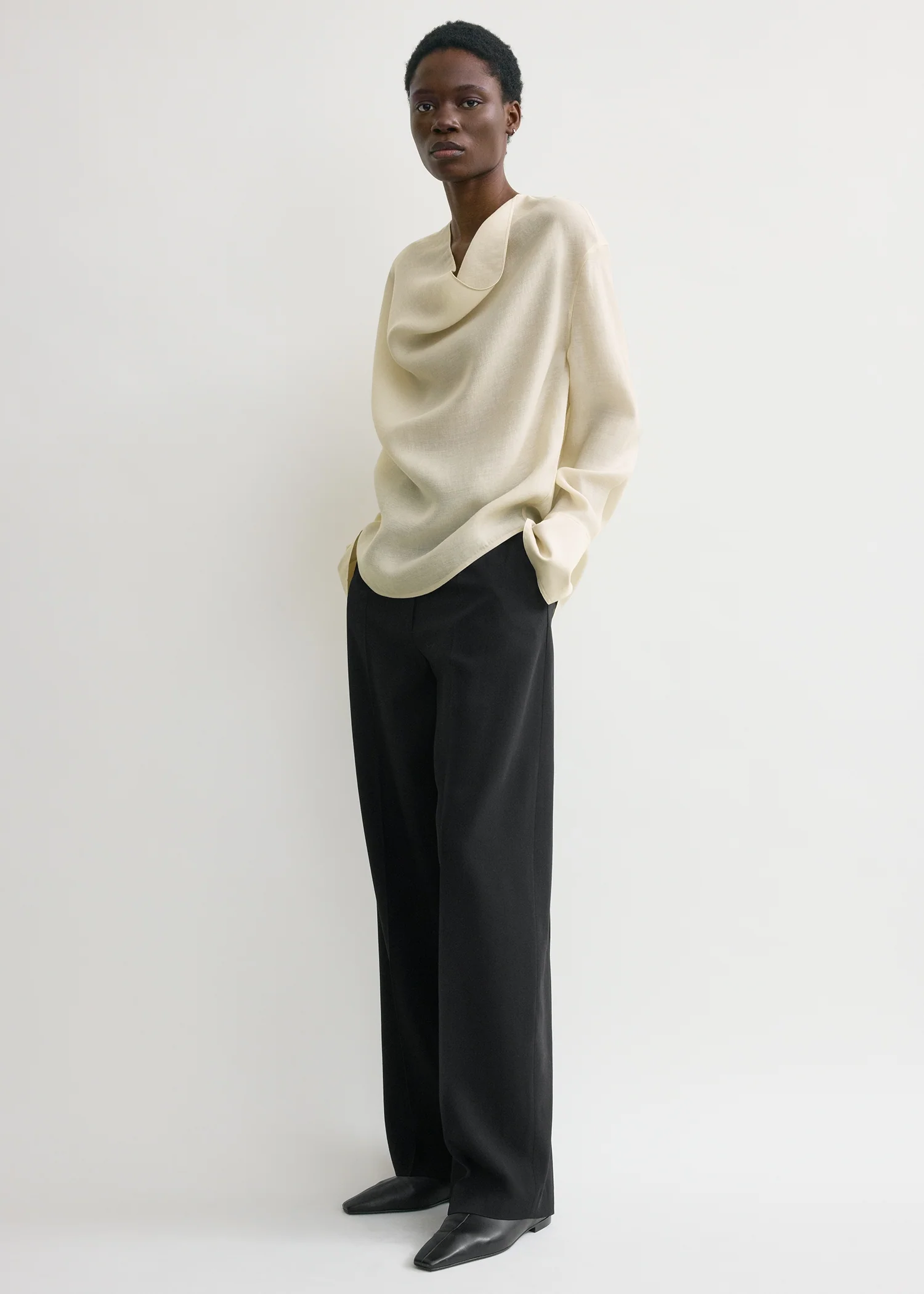 Cowl blouse ecru - Image 2