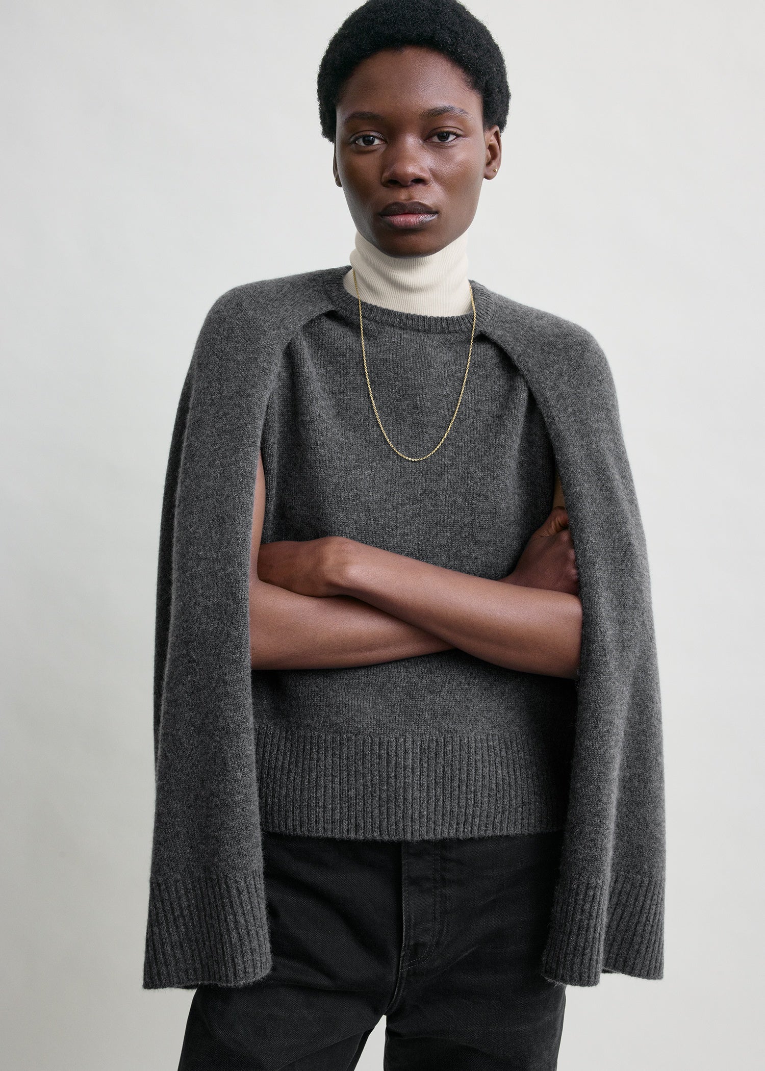 Crew cape knit dark grey - Image 4