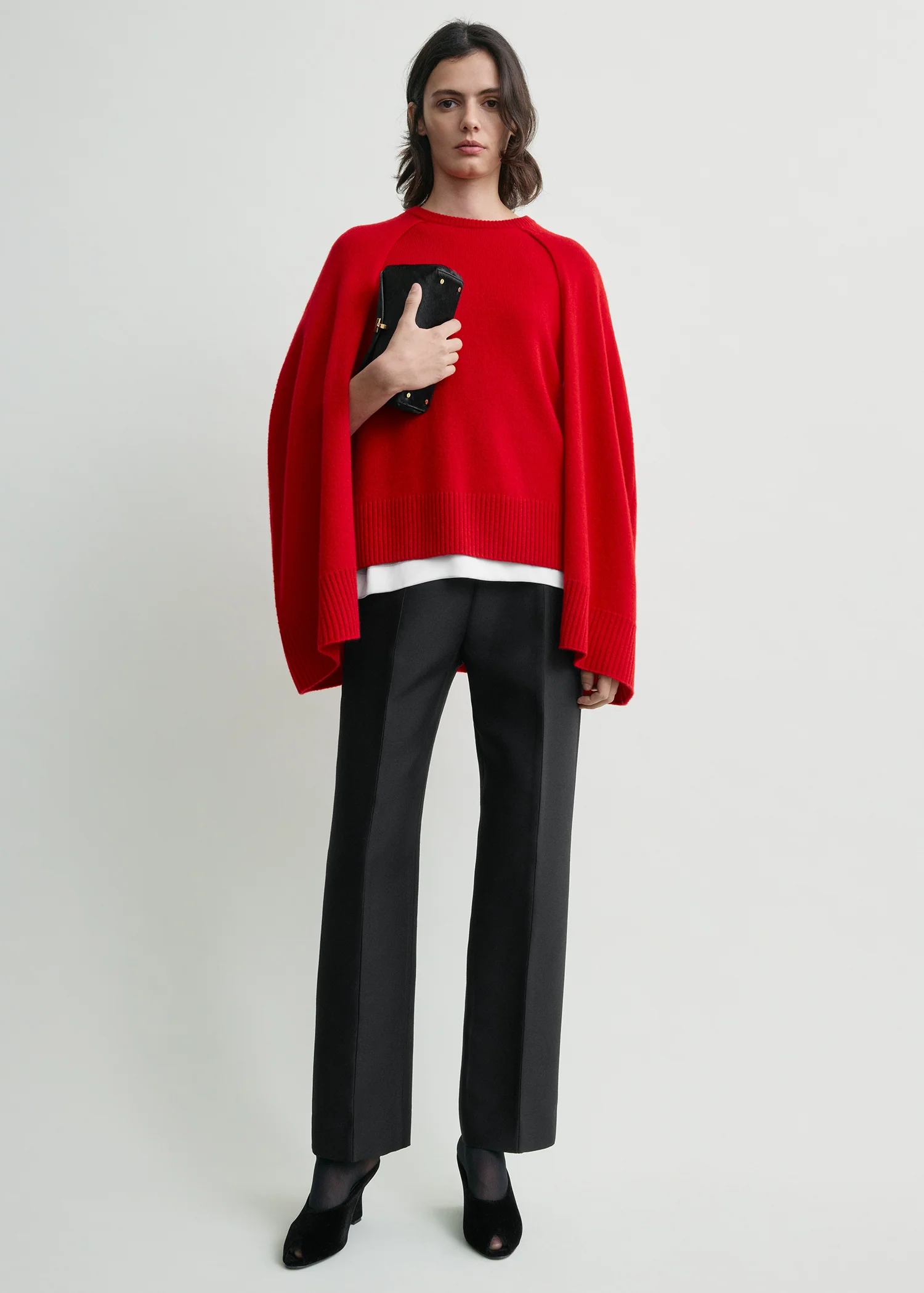 Crew cape knit poppy