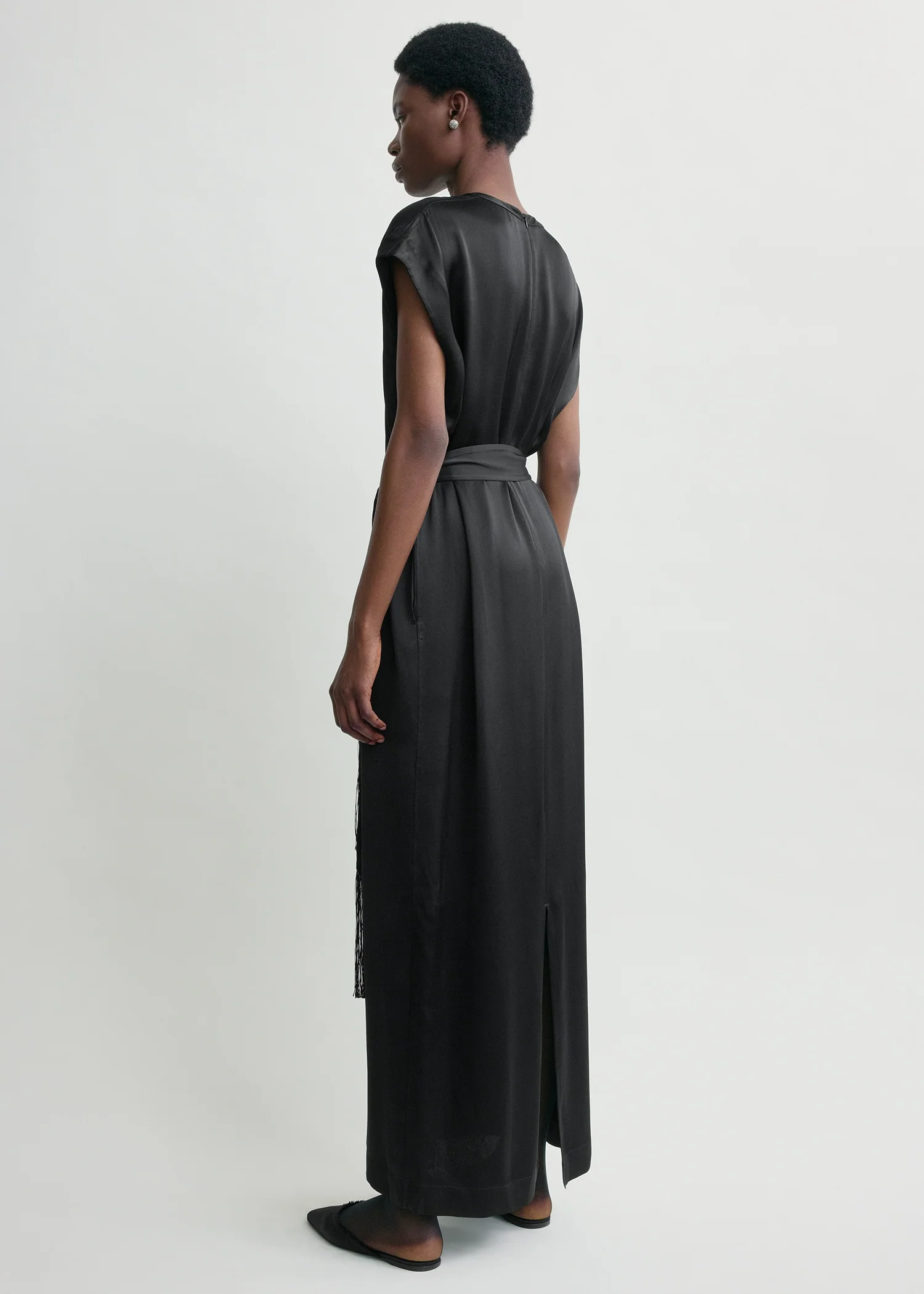 Crew satin dress black - Image 3