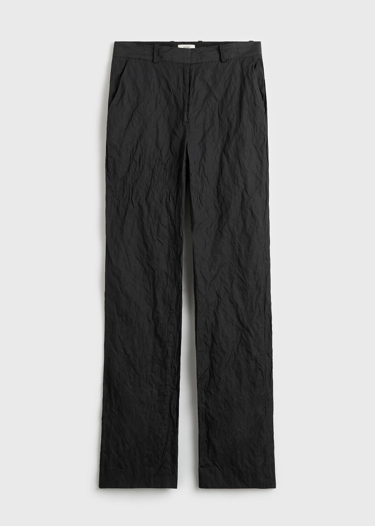 Crinkled cotton trousers black - Image 5