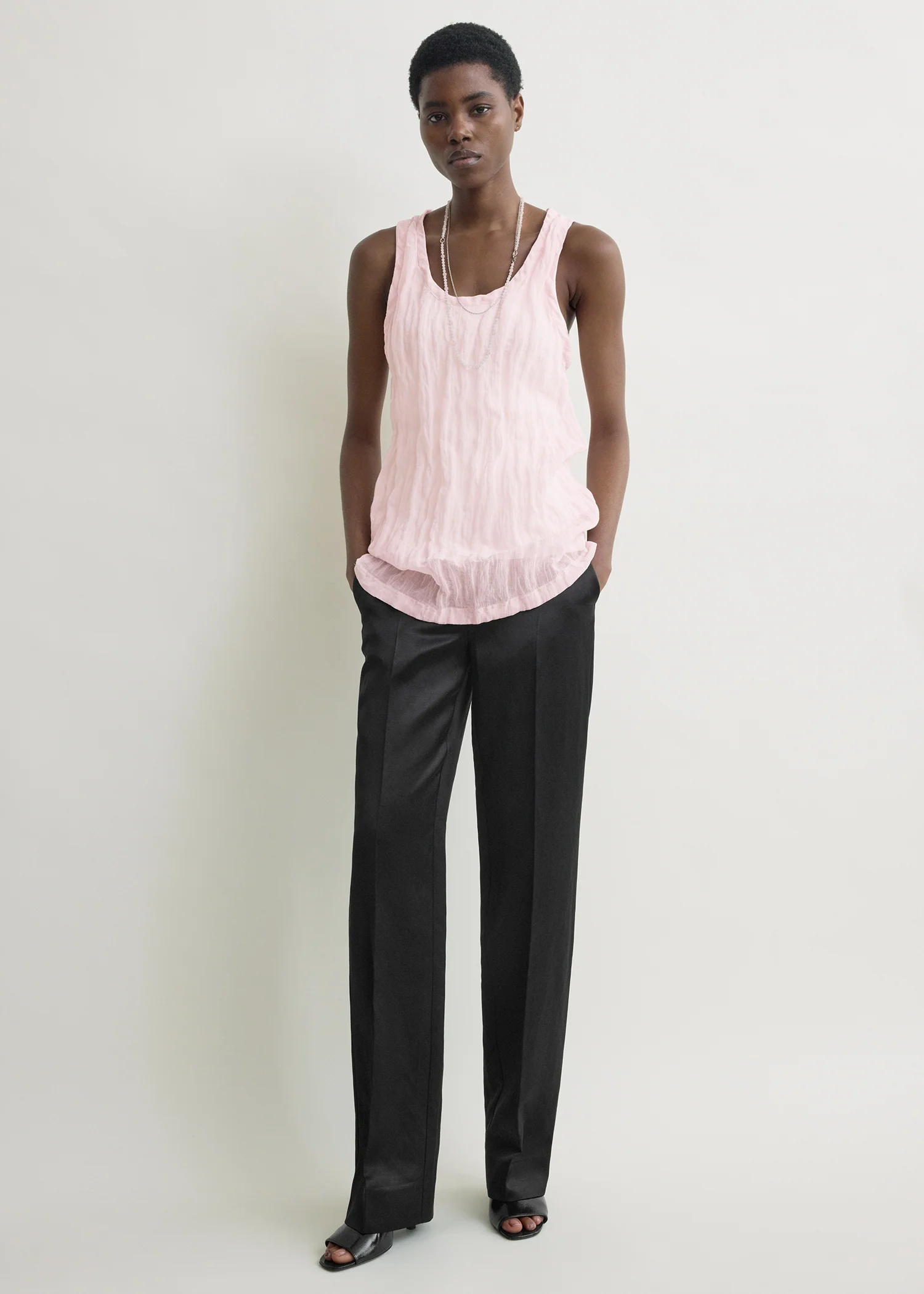 Crinkled gauze tank bloom - Image 2