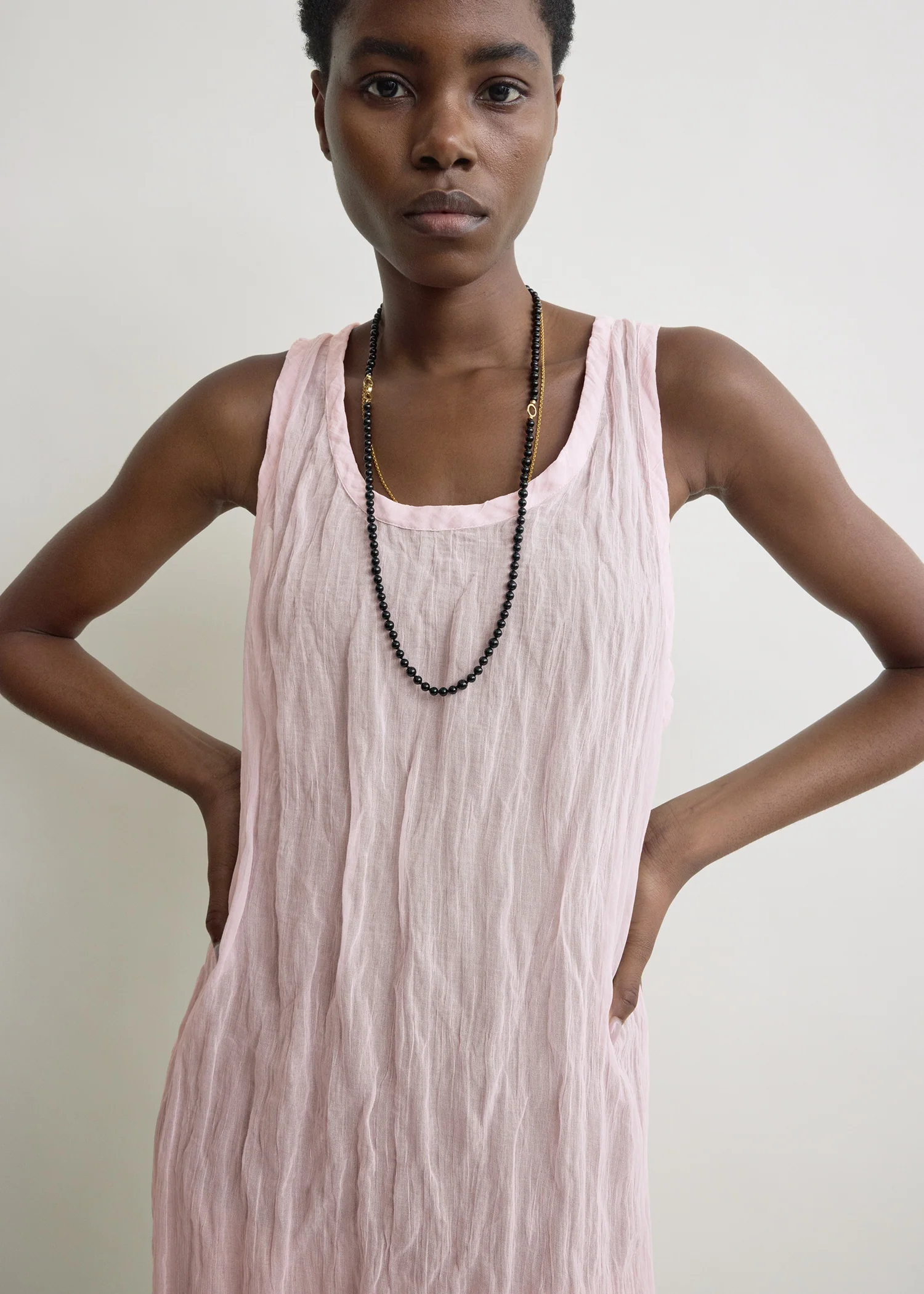 Crinkled gauze tank dress bloom - Image 4