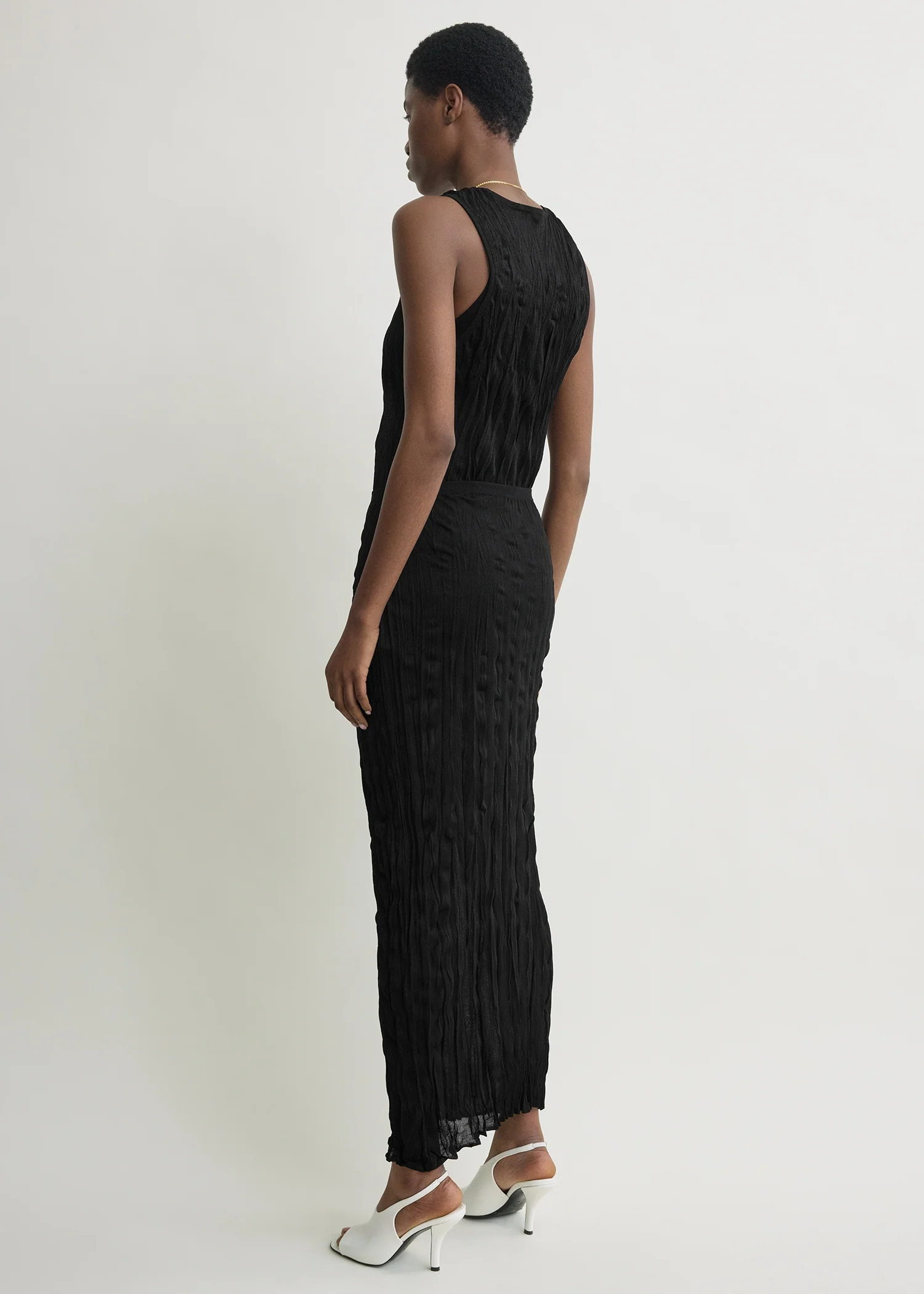 Crinkled knit skirt black - Image 3