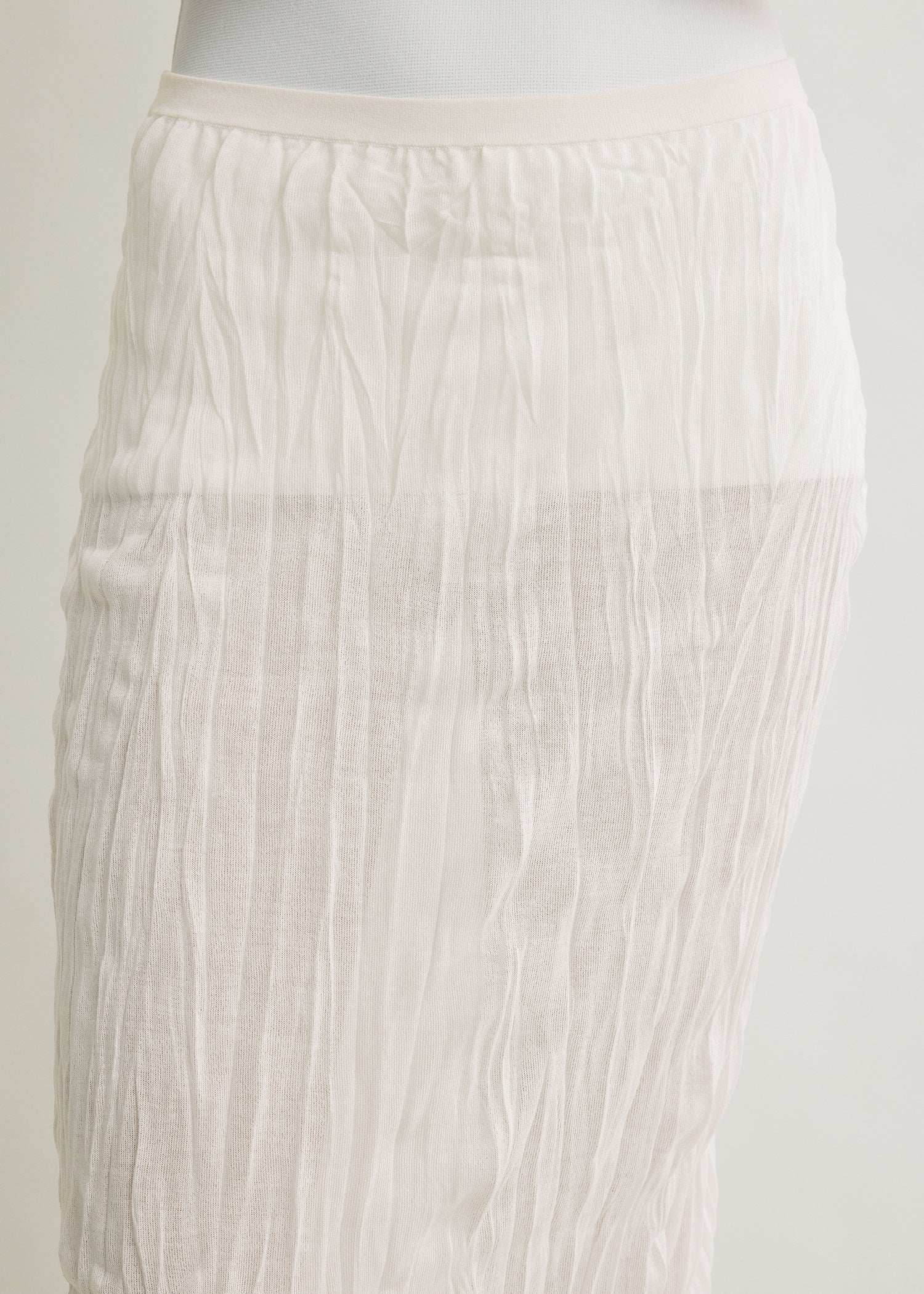Crinkled knit skirt white - Image 4