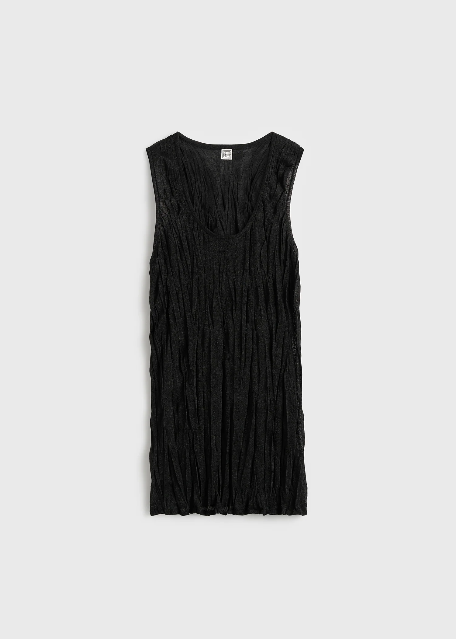 Crinkled knit tank black - Image 6