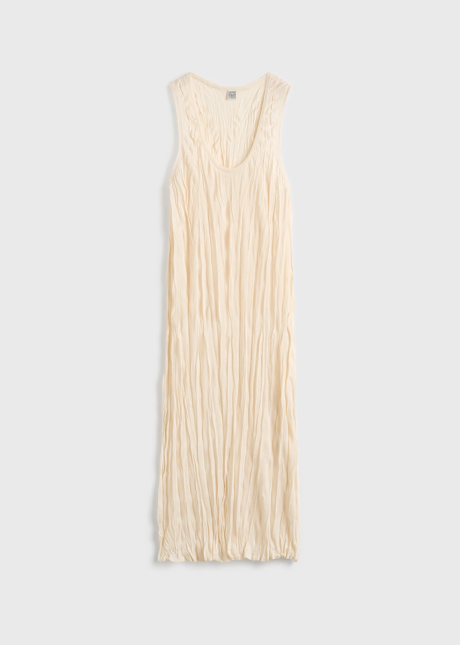 Crinkled knit tank dress pale apricot - Image 6