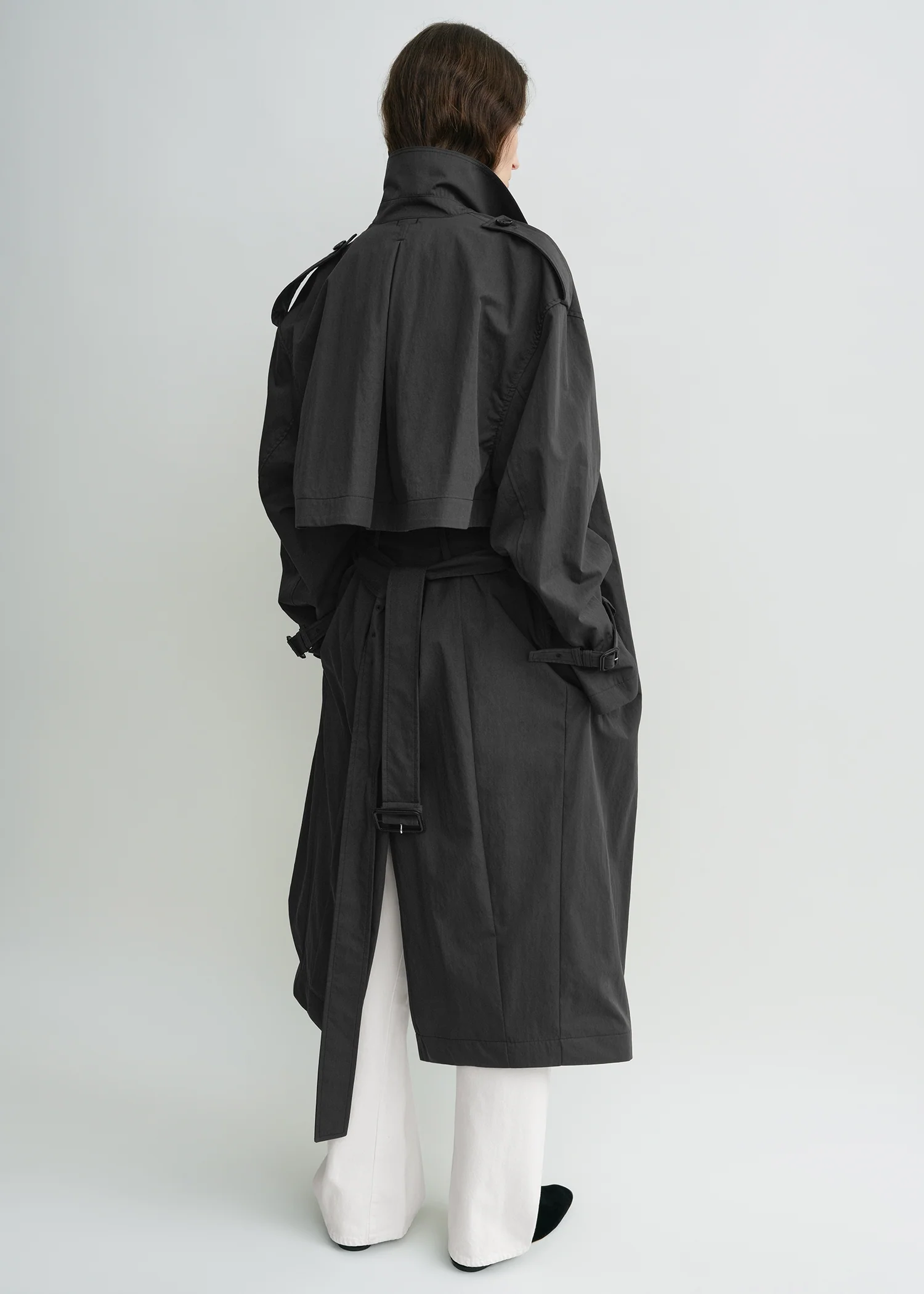 Crisp summer trench washed black petite - Image 3