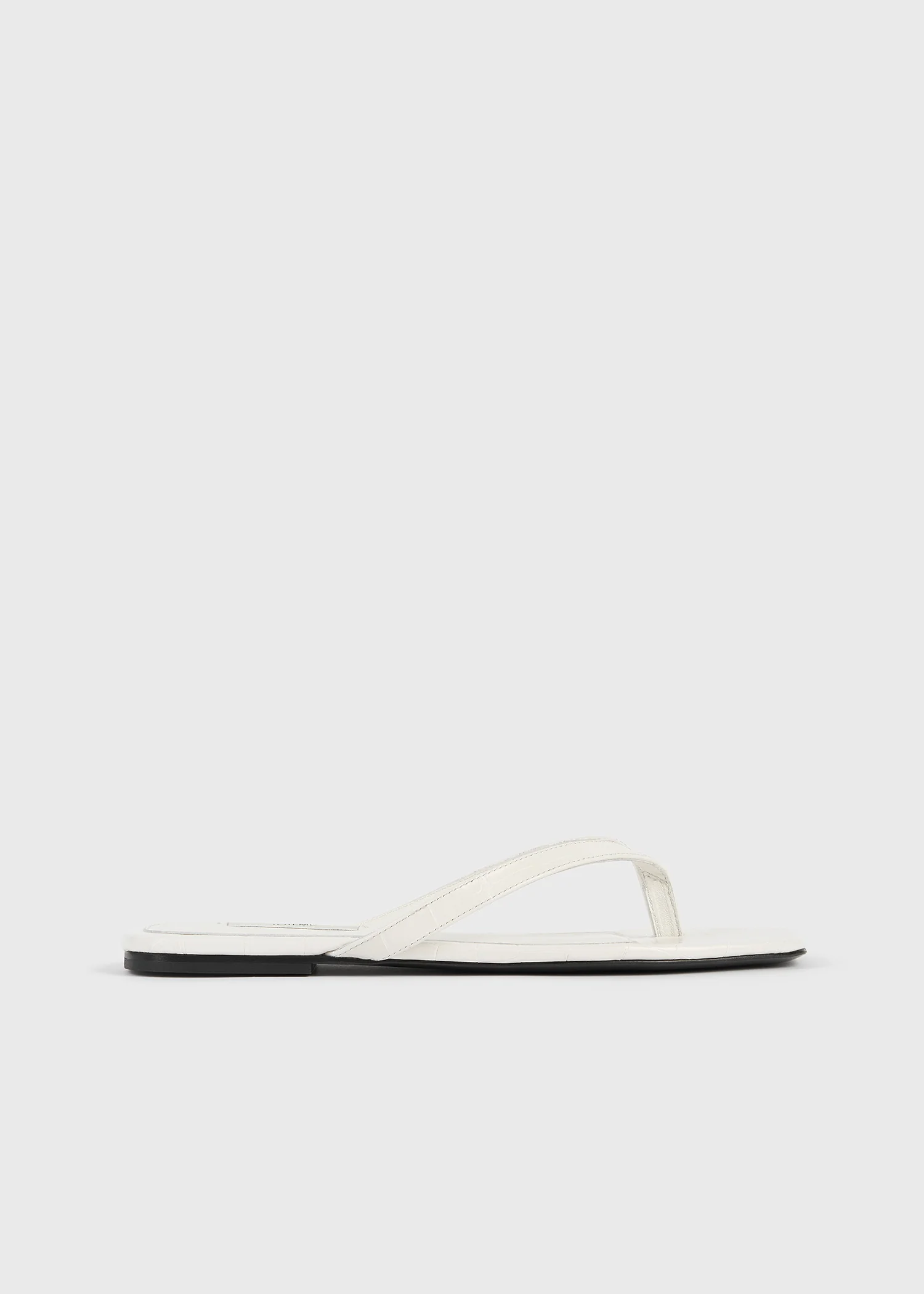 Croco-embossed flip flops off-white - Image 8