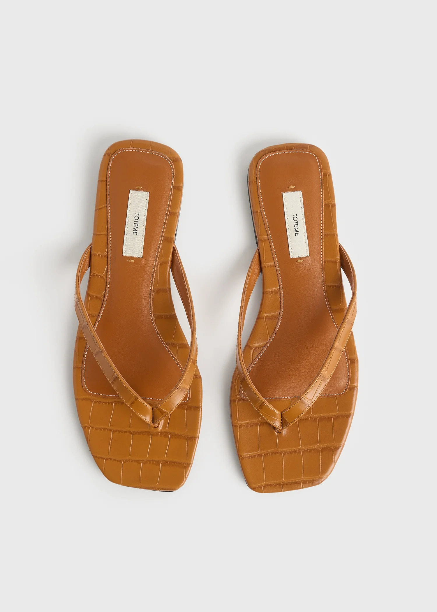 Croco-embossed flip flops tangerine - Image 4
