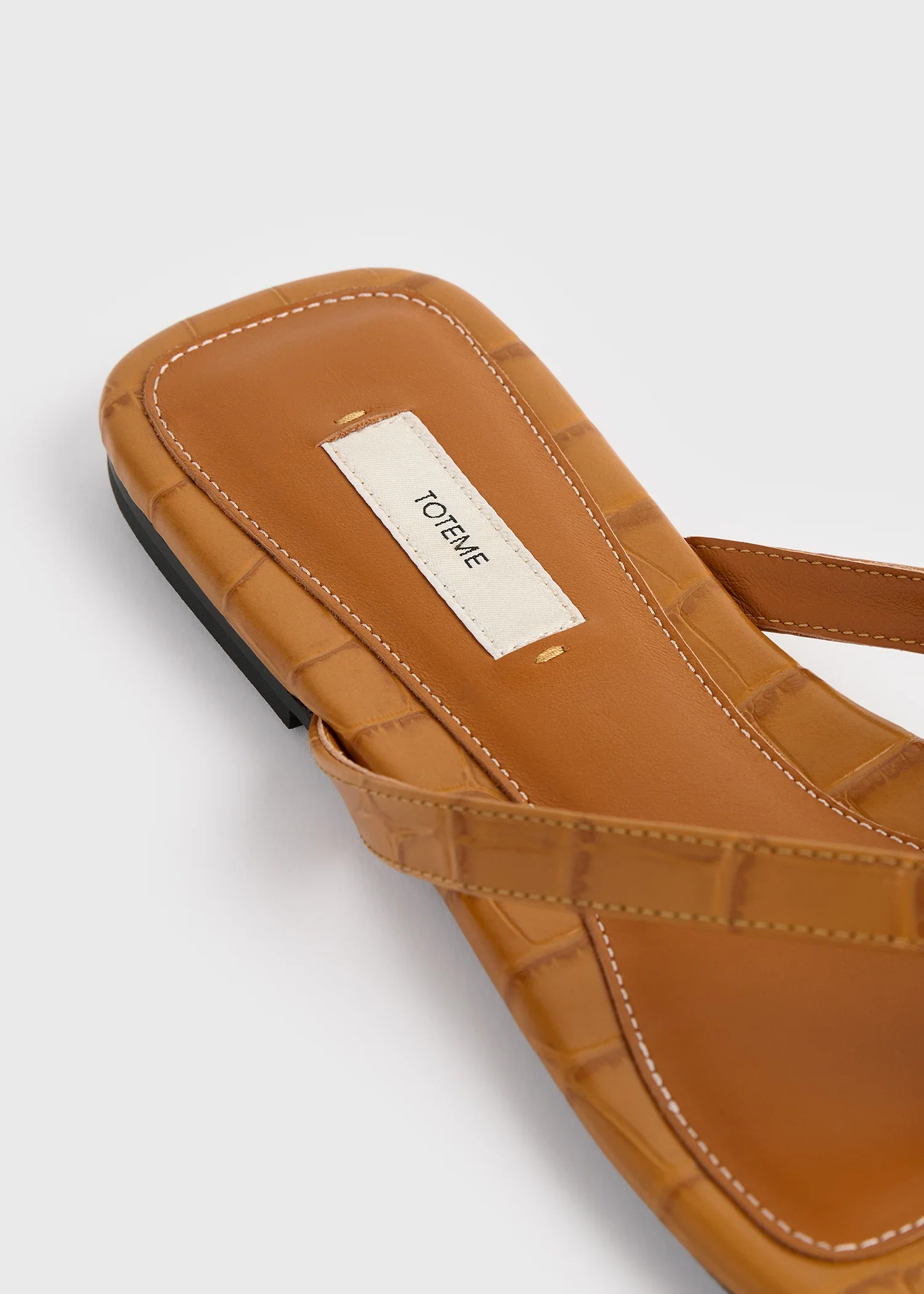 Croco-embossed flip flops tangerine - Image 5