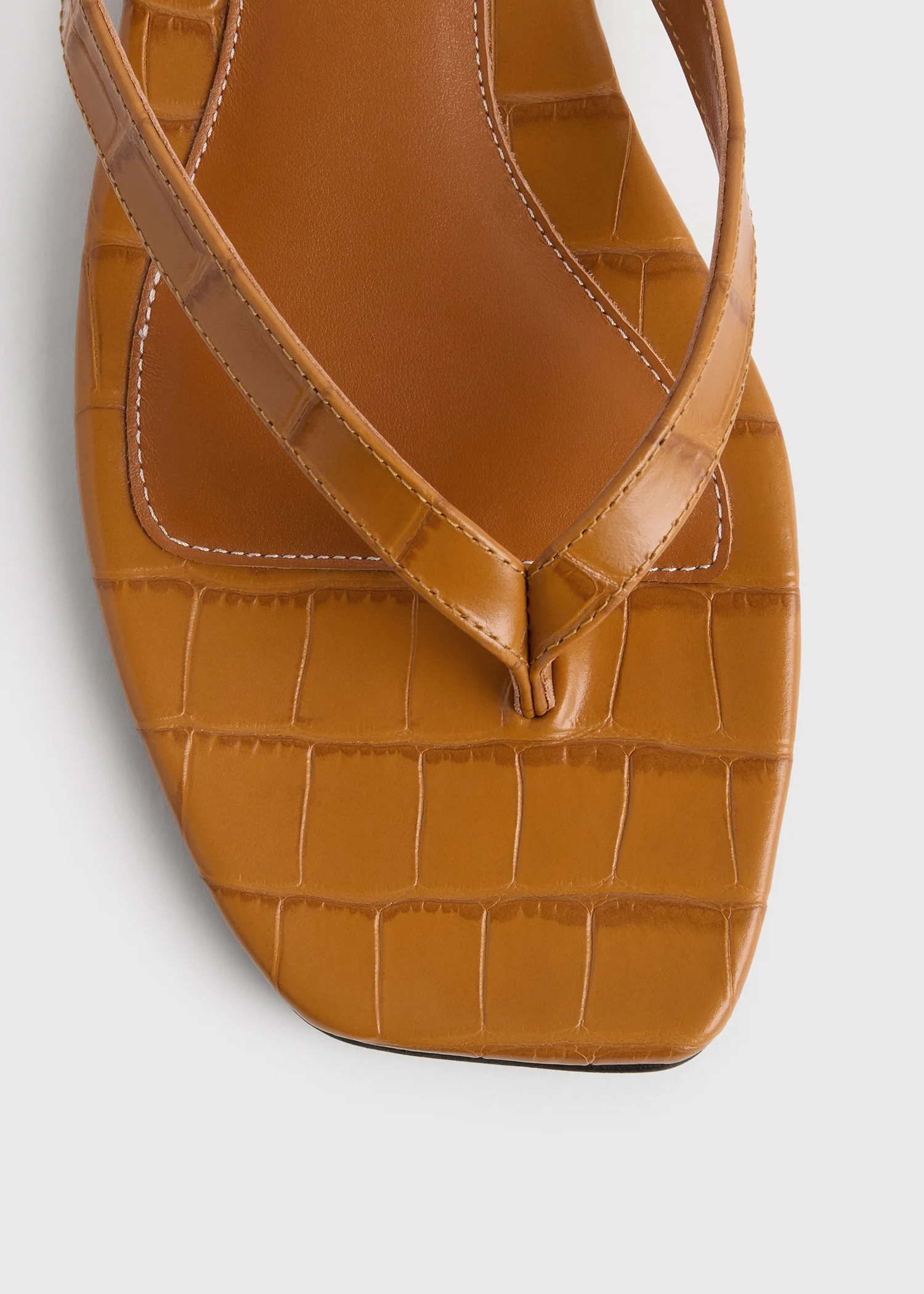 Croco-embossed flip flops tangerine - Image 6