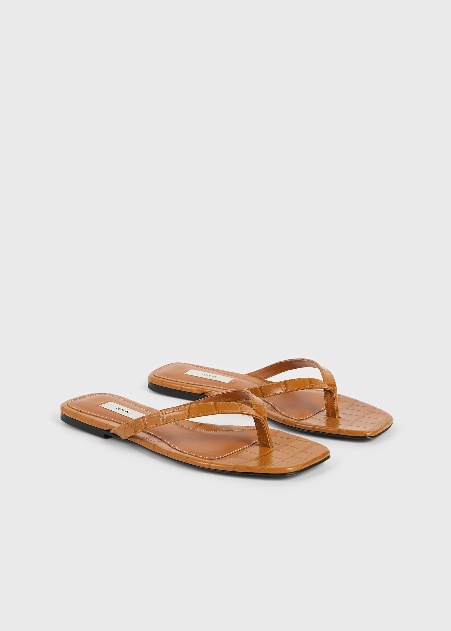 Croco-embossed flip flops tangerine - Image 7