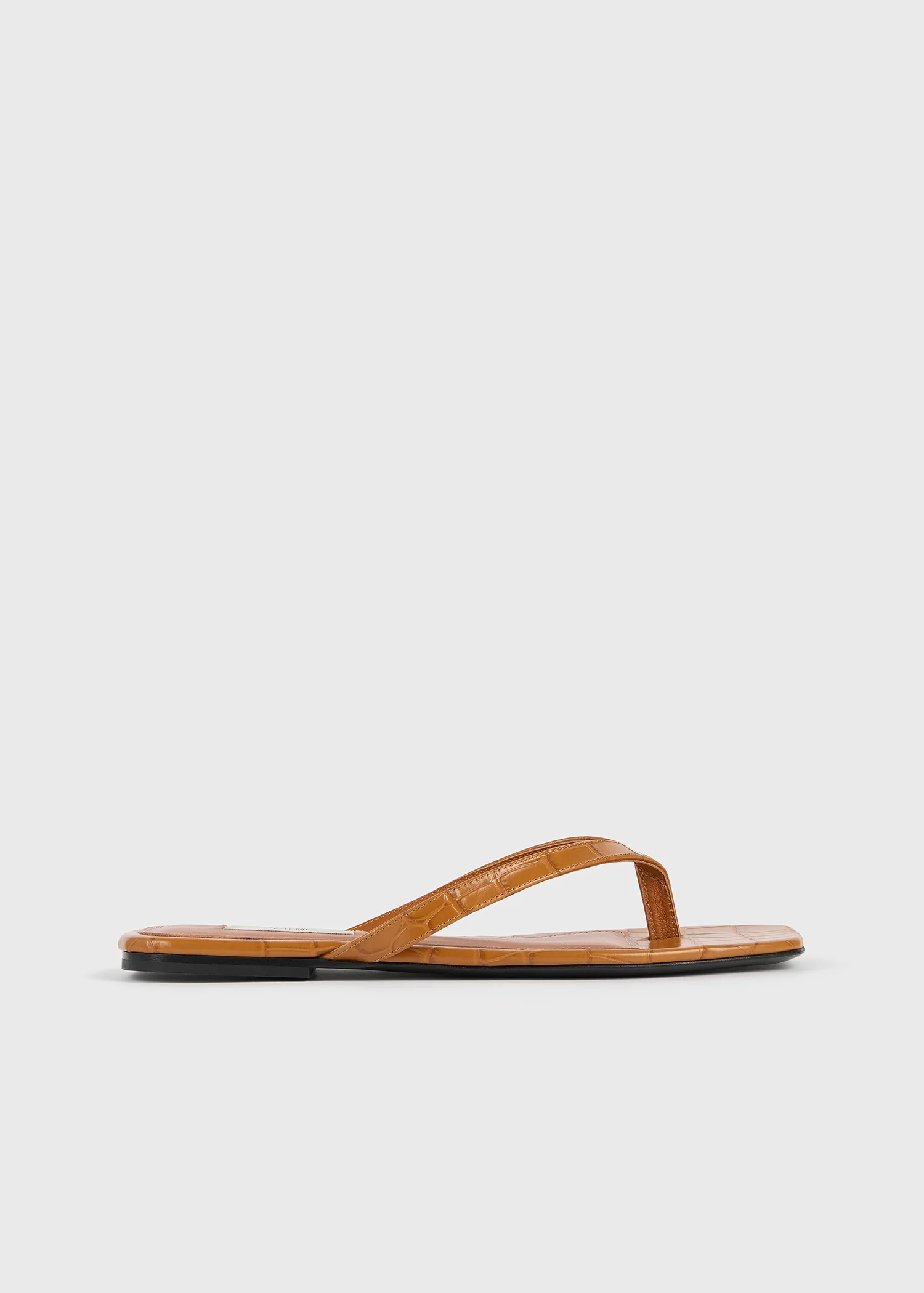 Croco-embossed flip flops tangerine - Image 8