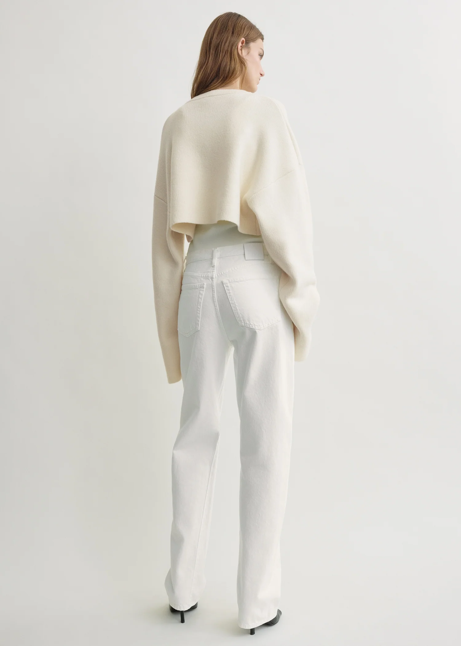 Cropped oversized cardigan milk - Image 3