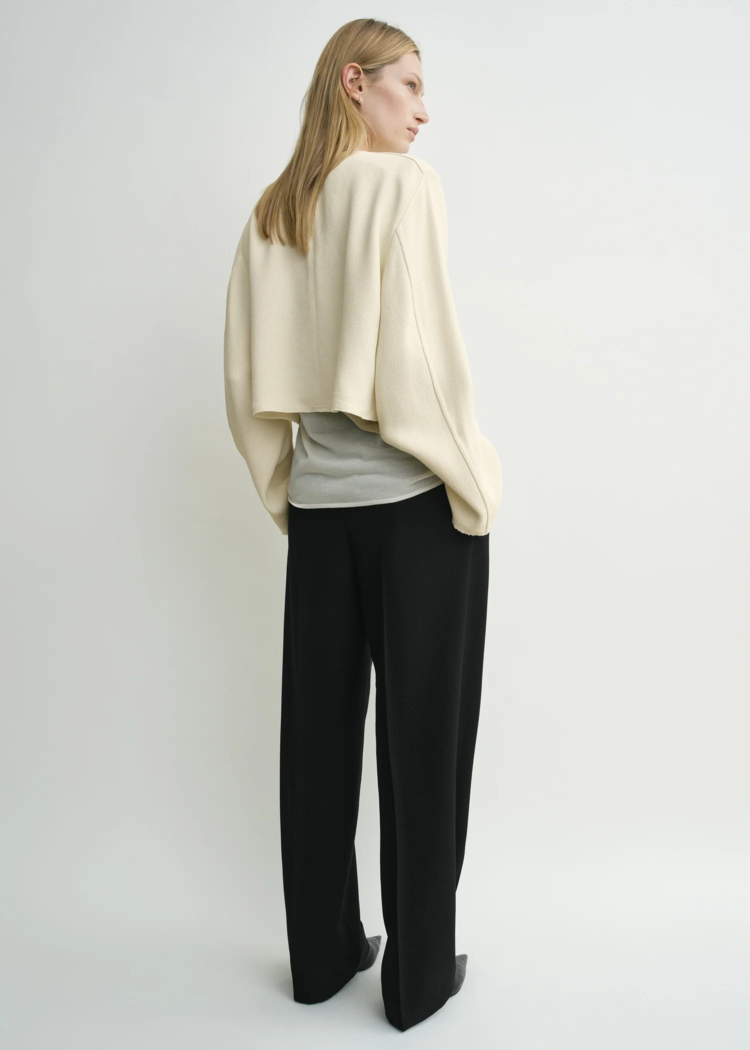 Cropped sablé blouse macadamia petite - Image 3