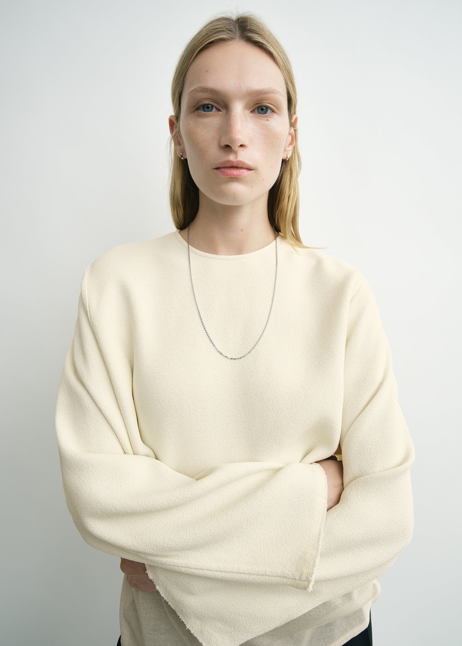 Cropped sablé blouse macadamia petite - Image 4