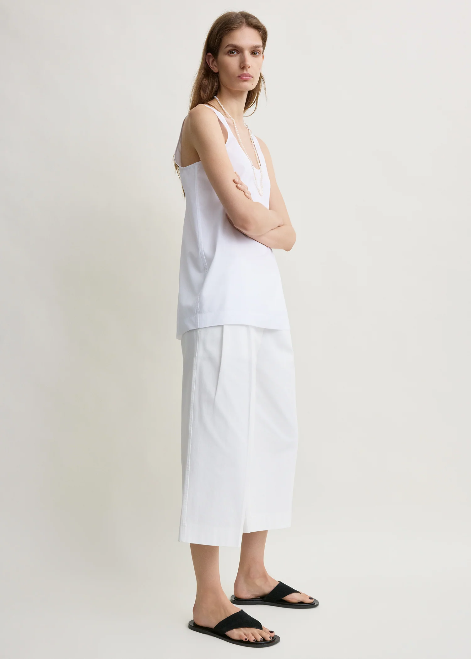 Cropped trousers white petite - Image 3