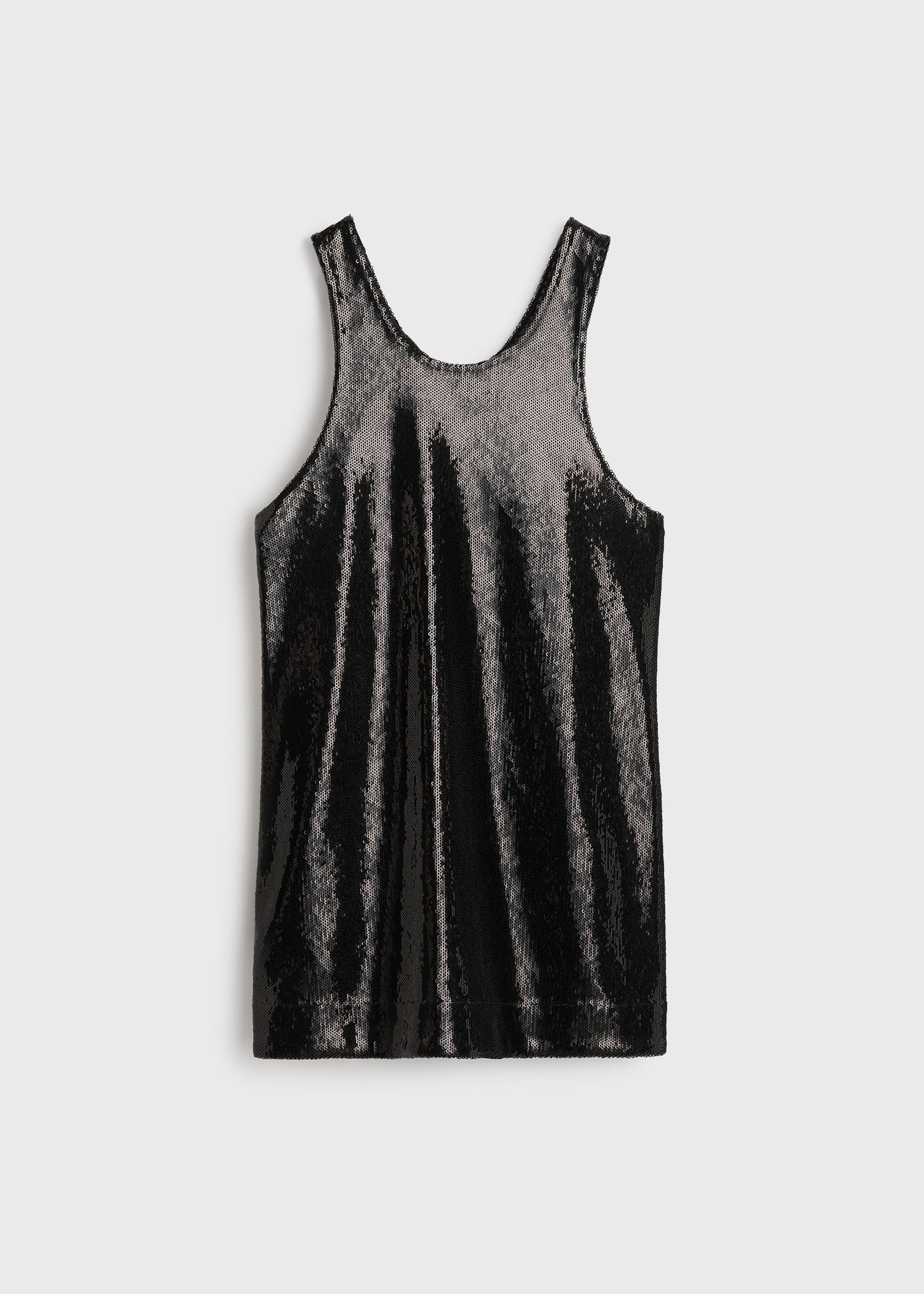 Curved sequin tank black - Image 5