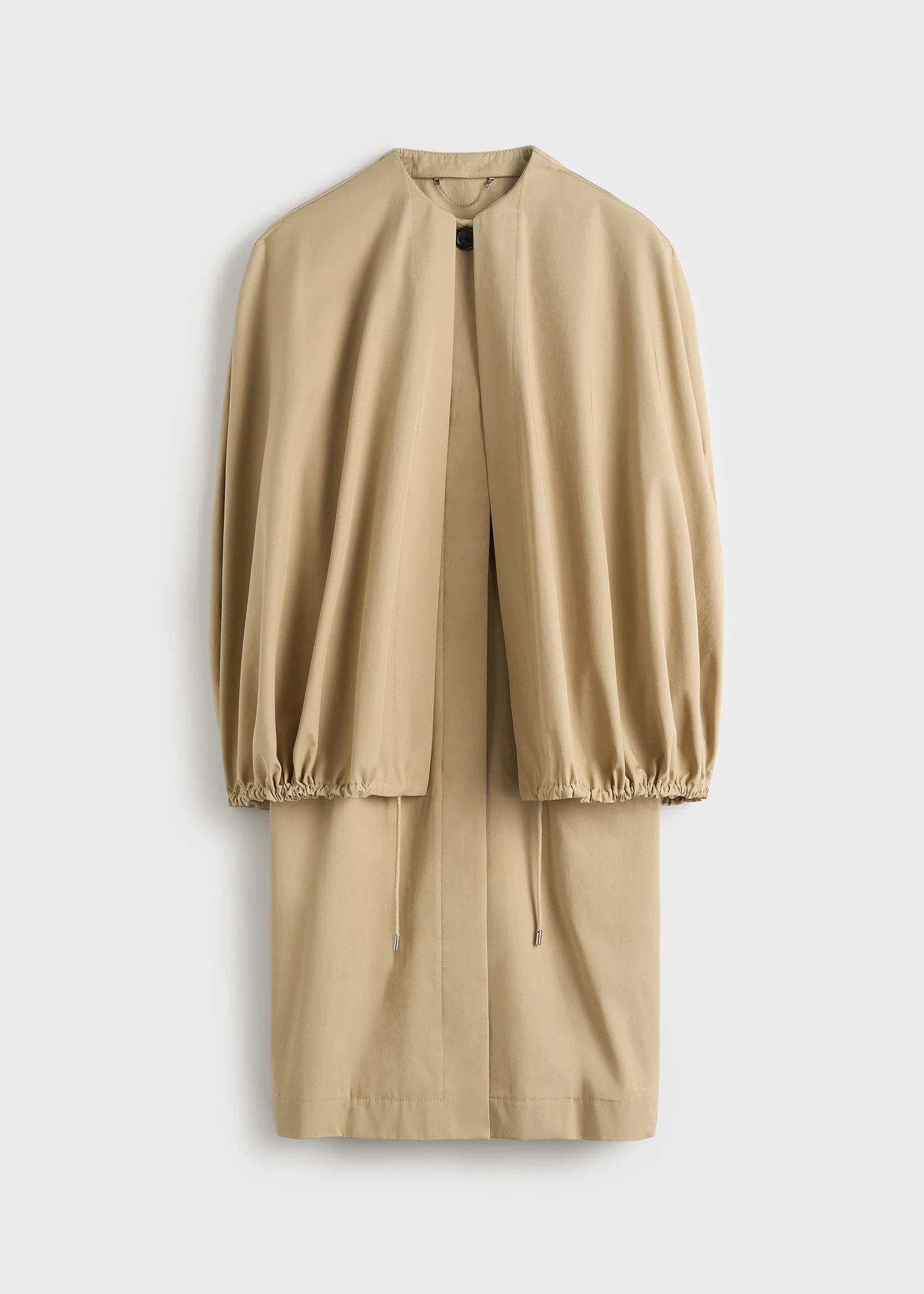 Detachable cape coat beige - Image 6