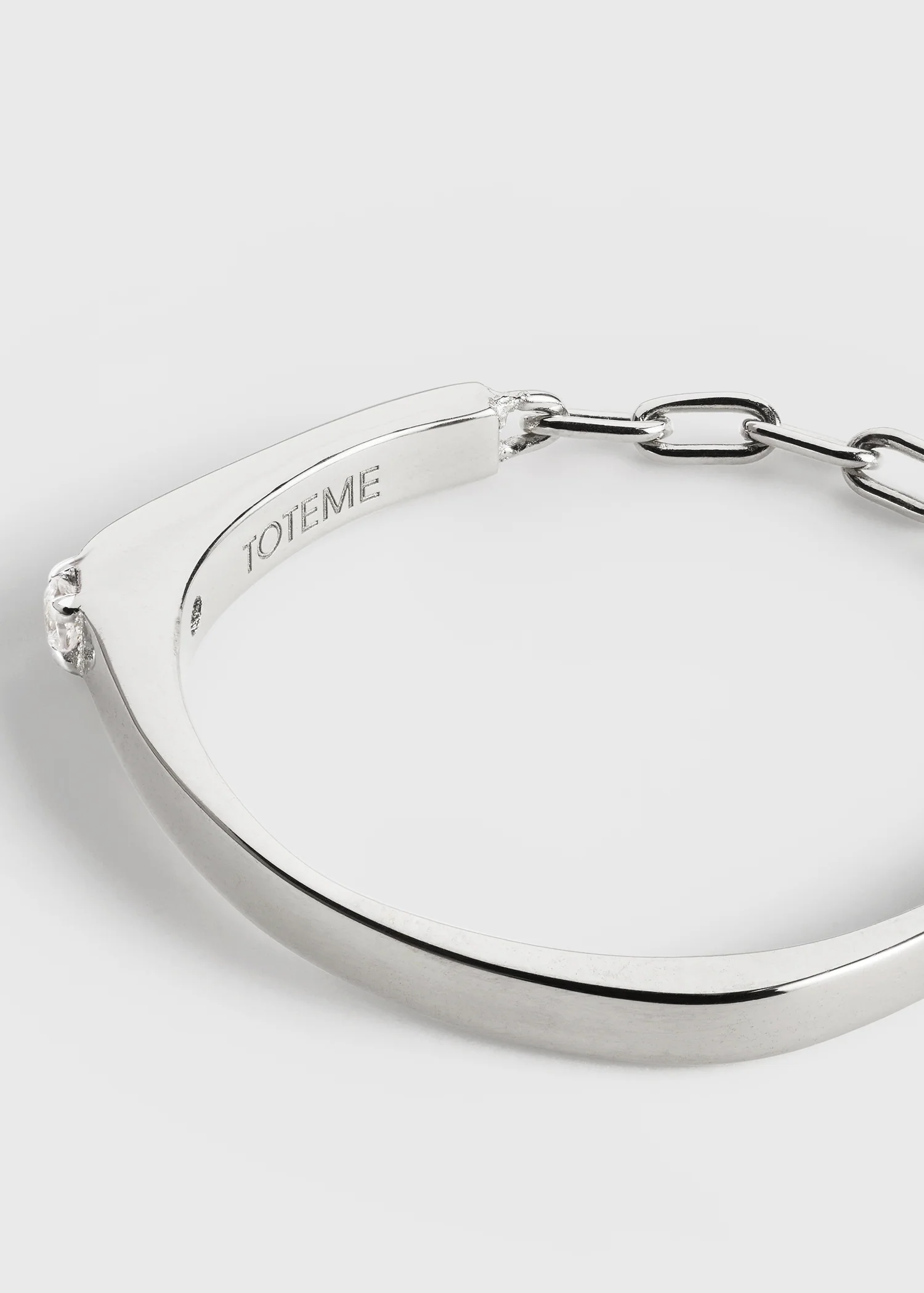 Diamond chain ring 18kt white gold - Image 4