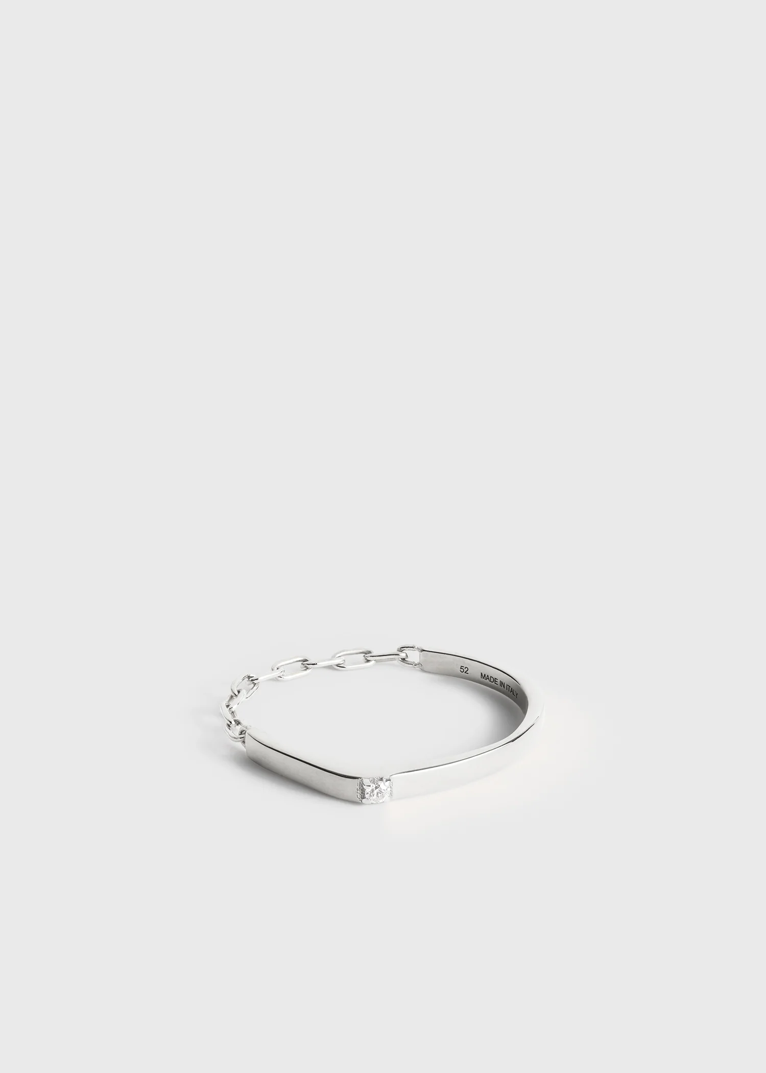 Diamond chain ring 18kt white gold - Image 5