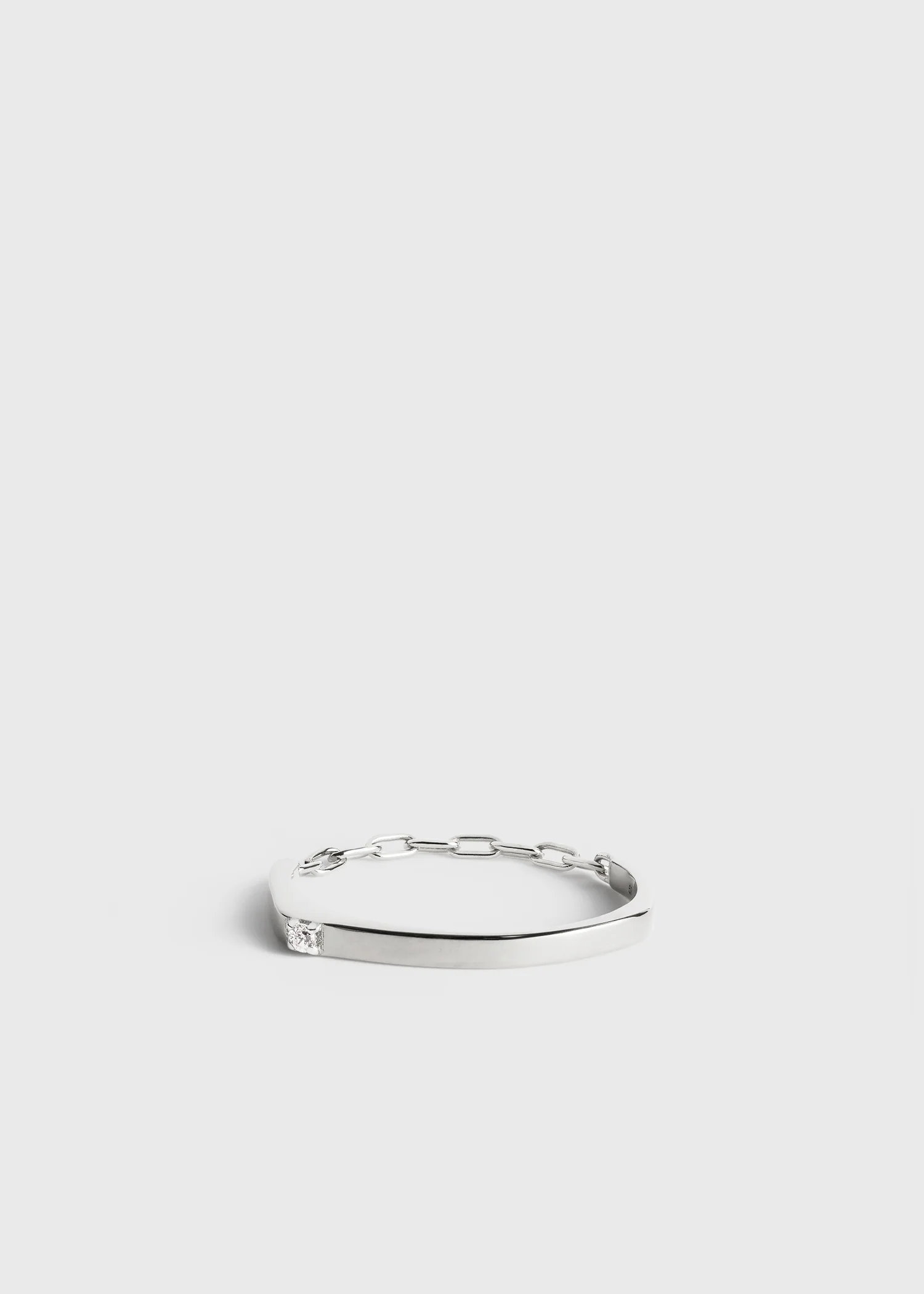 Diamond chain ring 18kt white gold - Image 9