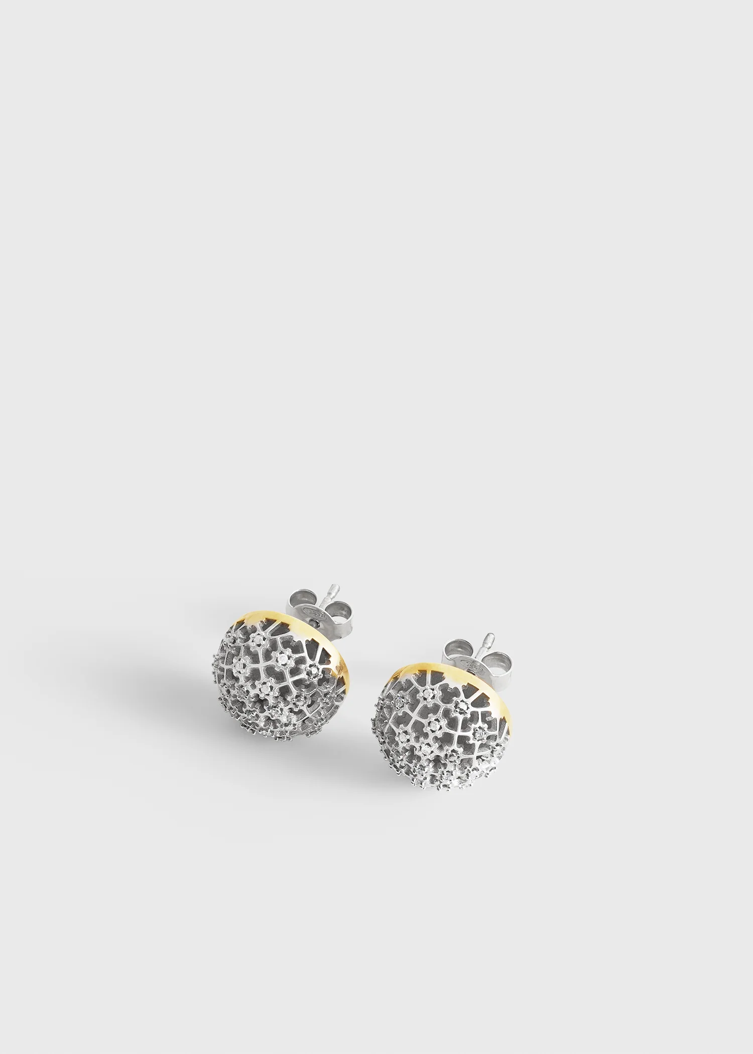 Diamond lace studs silver - Image 4